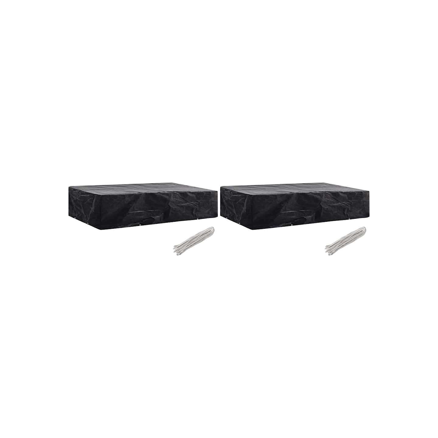 Housses de chaise de jardin 8 œillets 2 pcs 218 x 77 x 55 cm