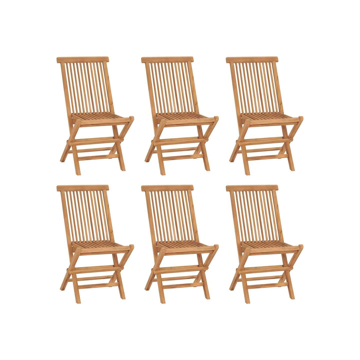 Chaises pliantes 6 pièces en teck massif