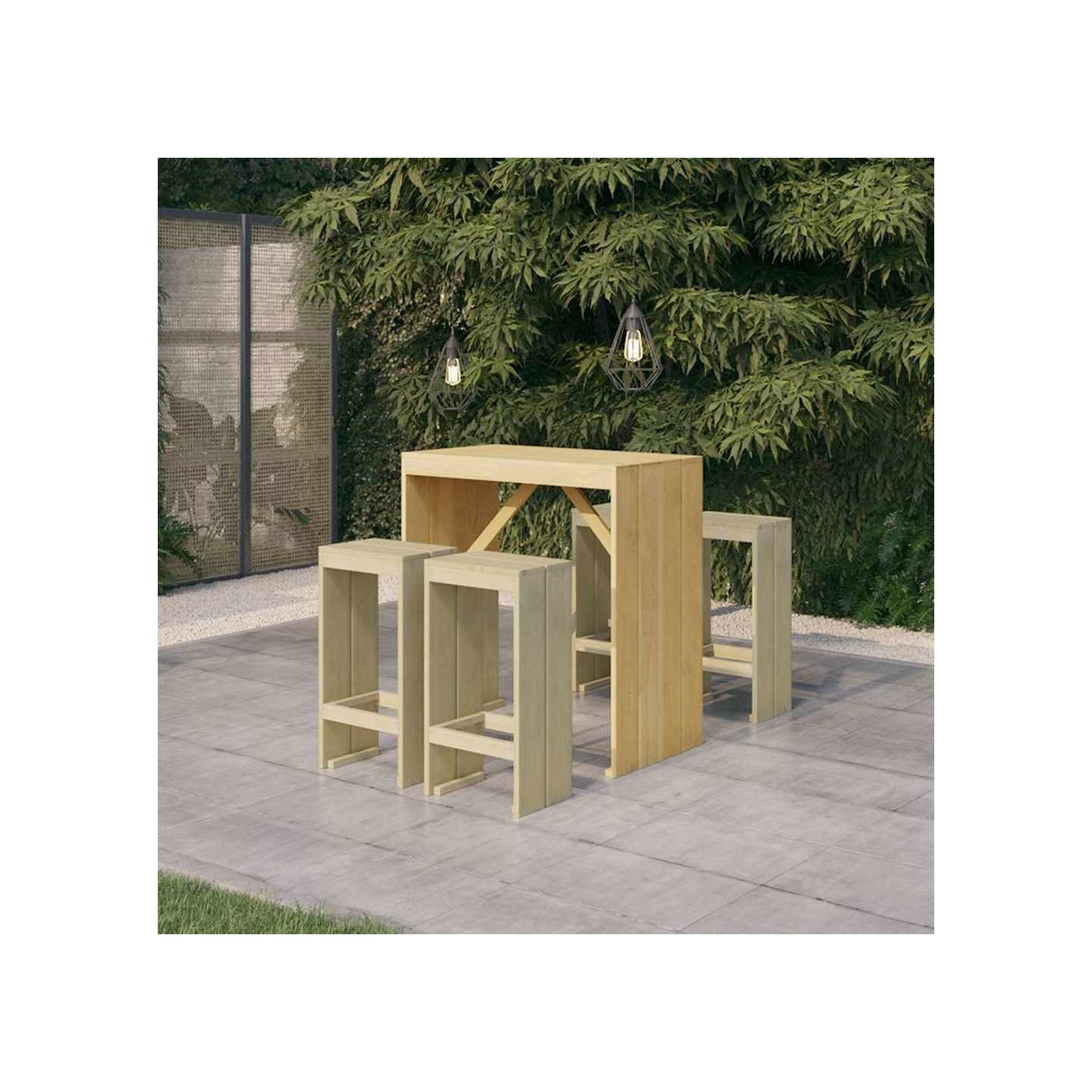 Meubles de bar de jardin 5 pcs Bois de pin imprégné