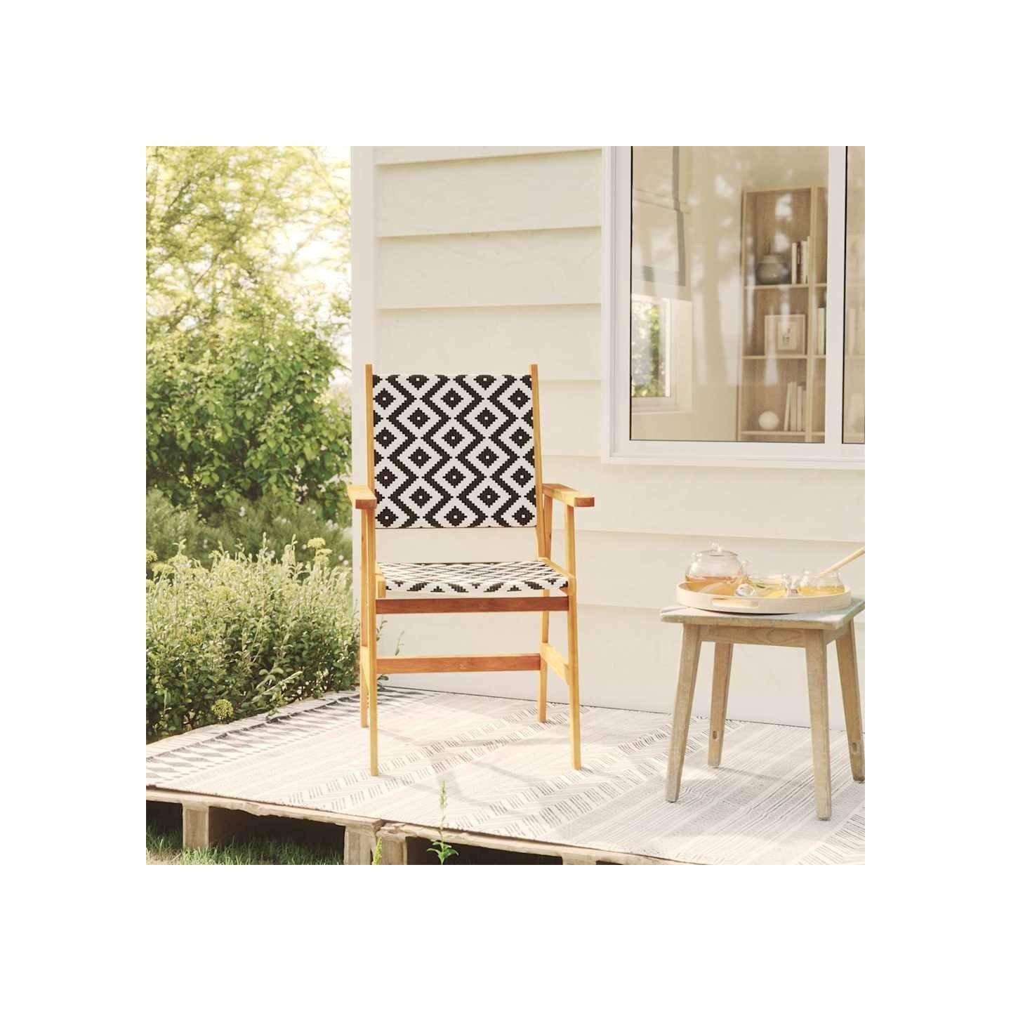 Chaises de jardin 4 pcs en bois d'acacia massif