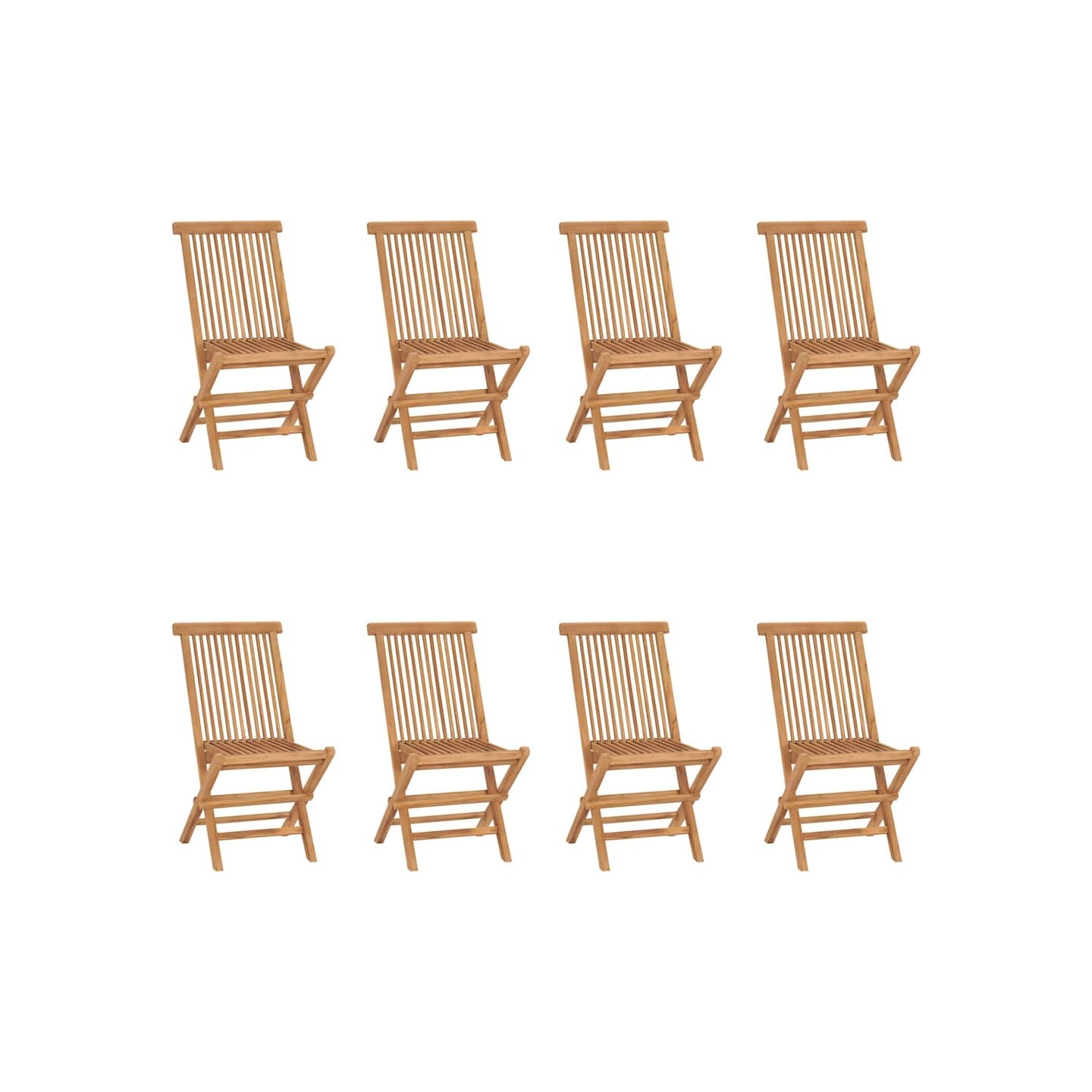 Chaises pliantes 8 pièces en bois de teck massif