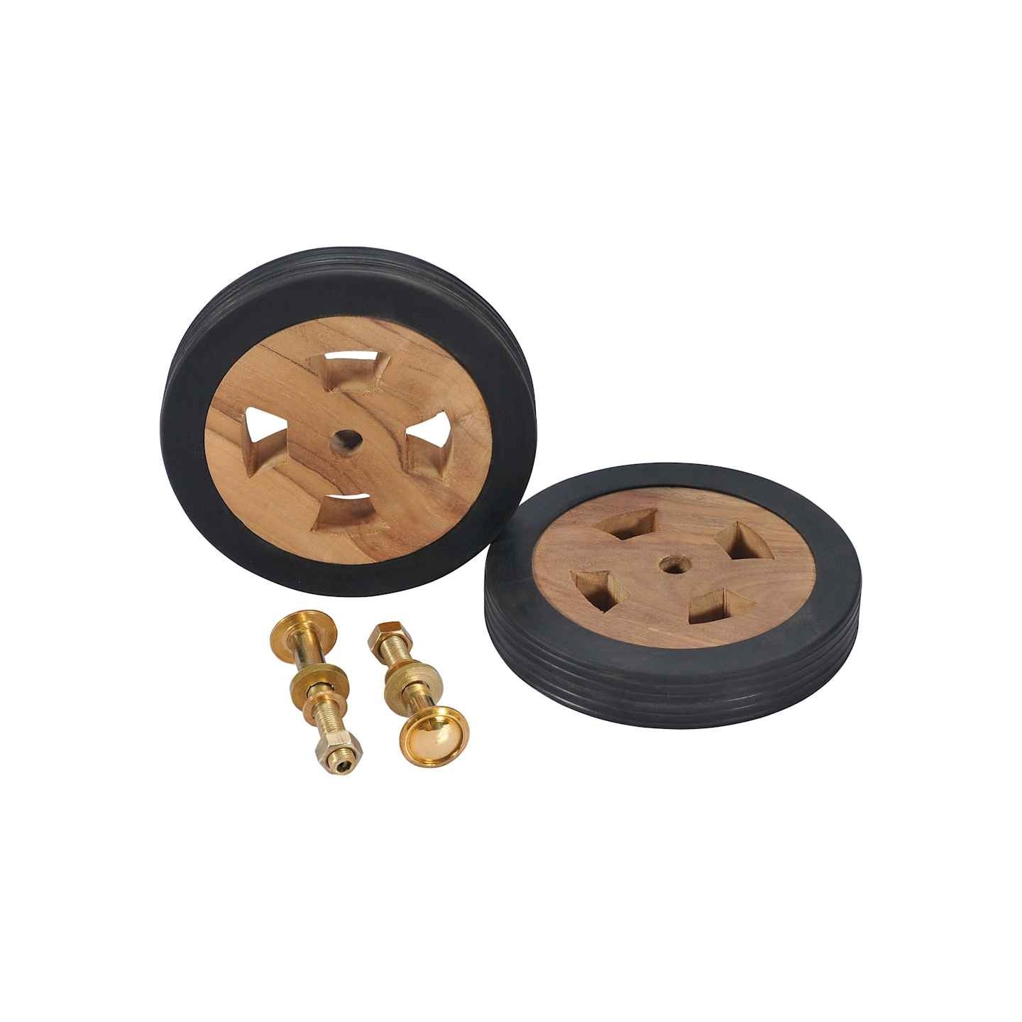Roues de rechange pour transat 2 pcs Bois de teck solide