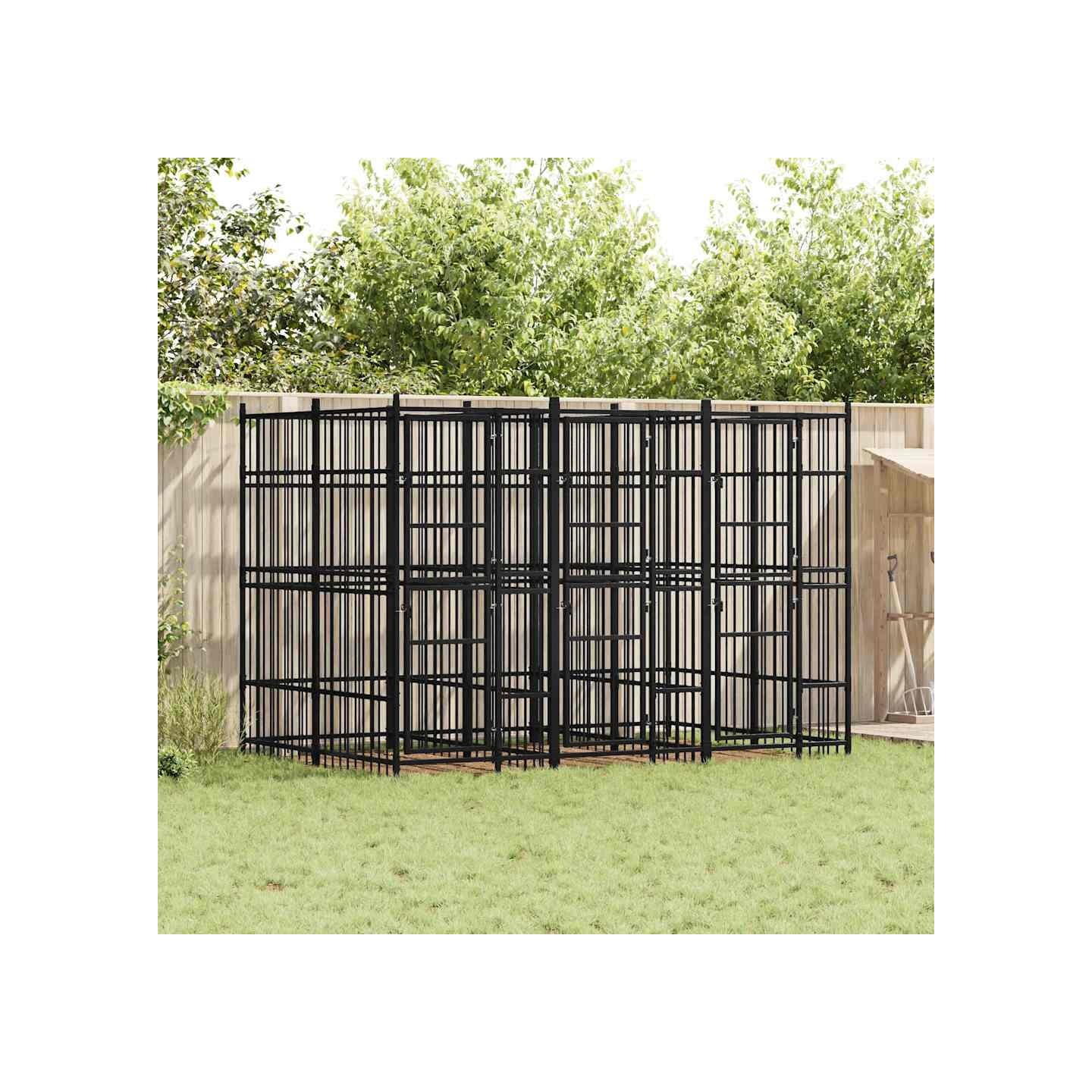 Chenil d'extérieur pour chiens Acier 5,53 m²