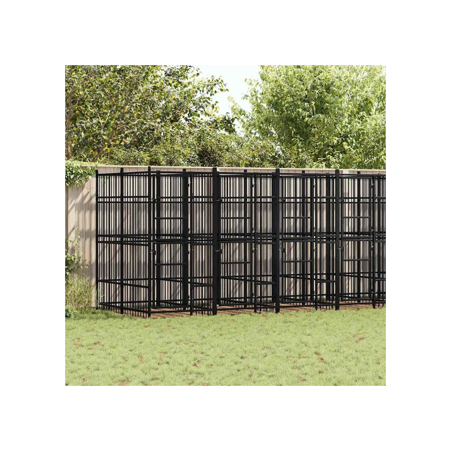 Chenil d'extérieur pour chiens Acier 12,9 m²