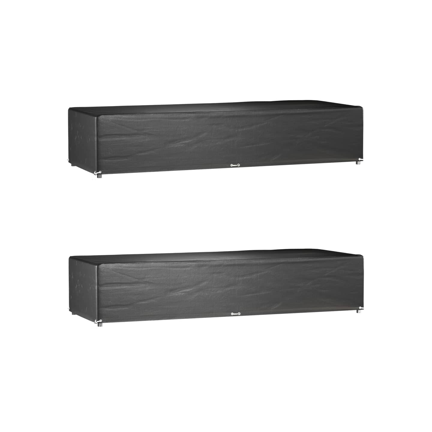 Housses pour chaise longue 2 pcs 12 œillets 205x75x40 cm PE