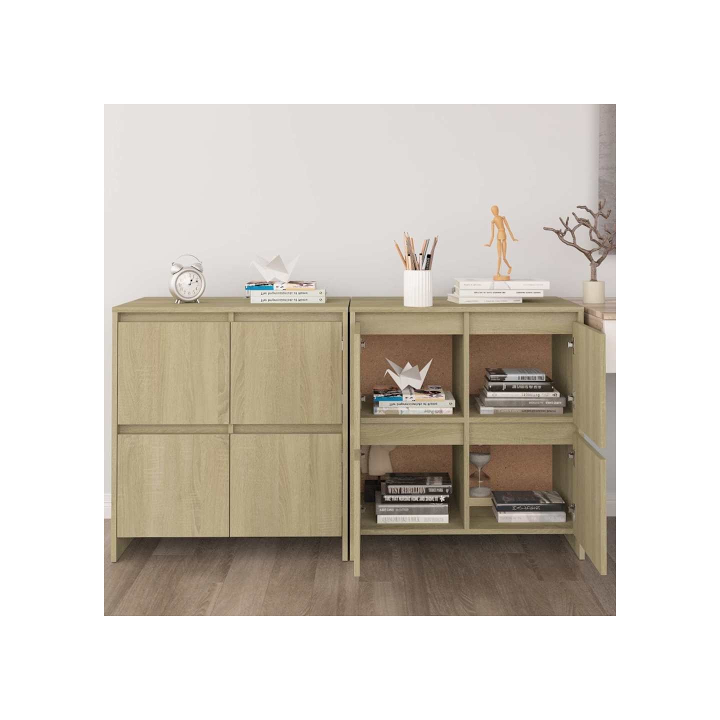 Buffets 2 pcs Chêne Sonoma 70x41x75 cm Bois d'ingénierie
