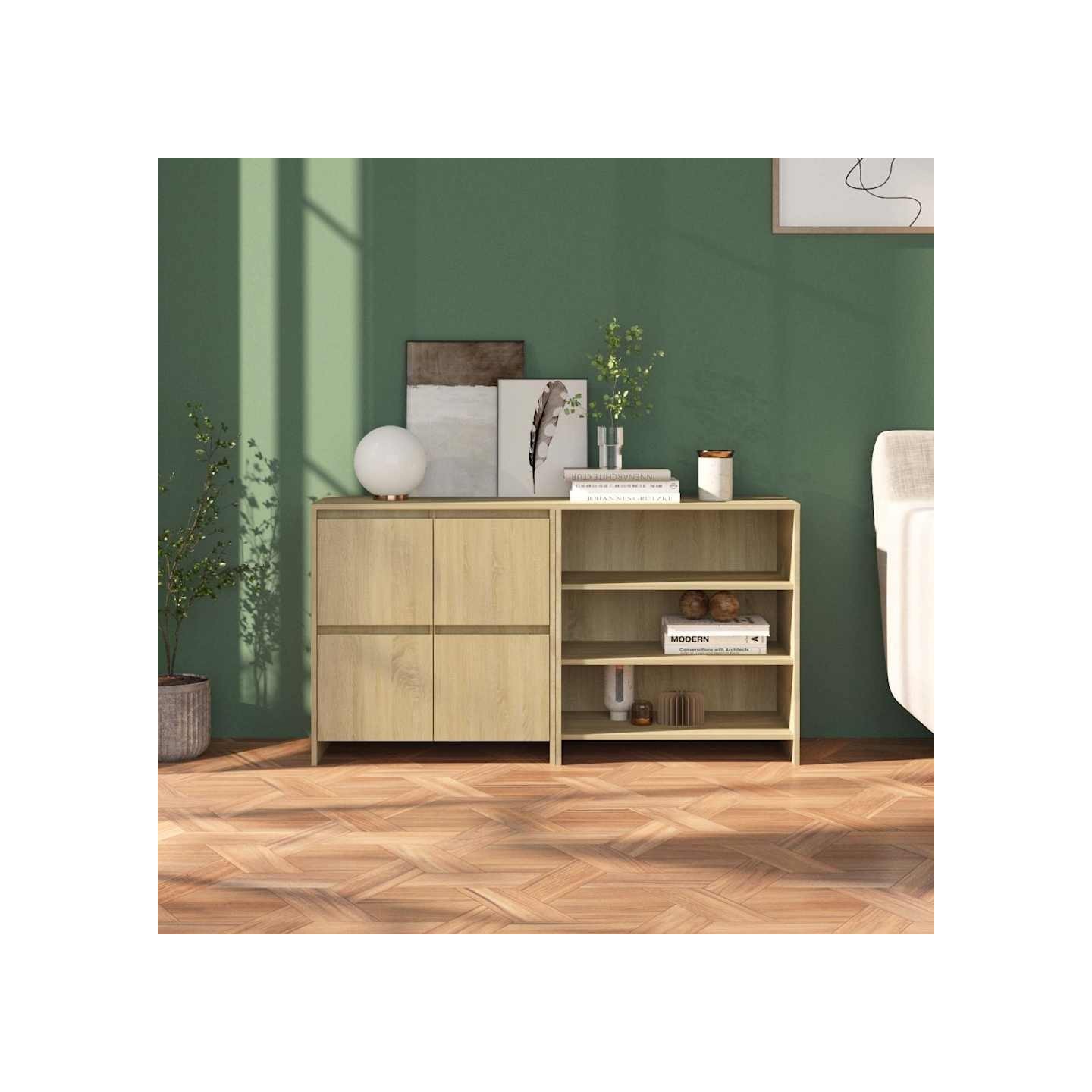 Buffets 2 pcs Chêne sonoma Bois d'ingénierie