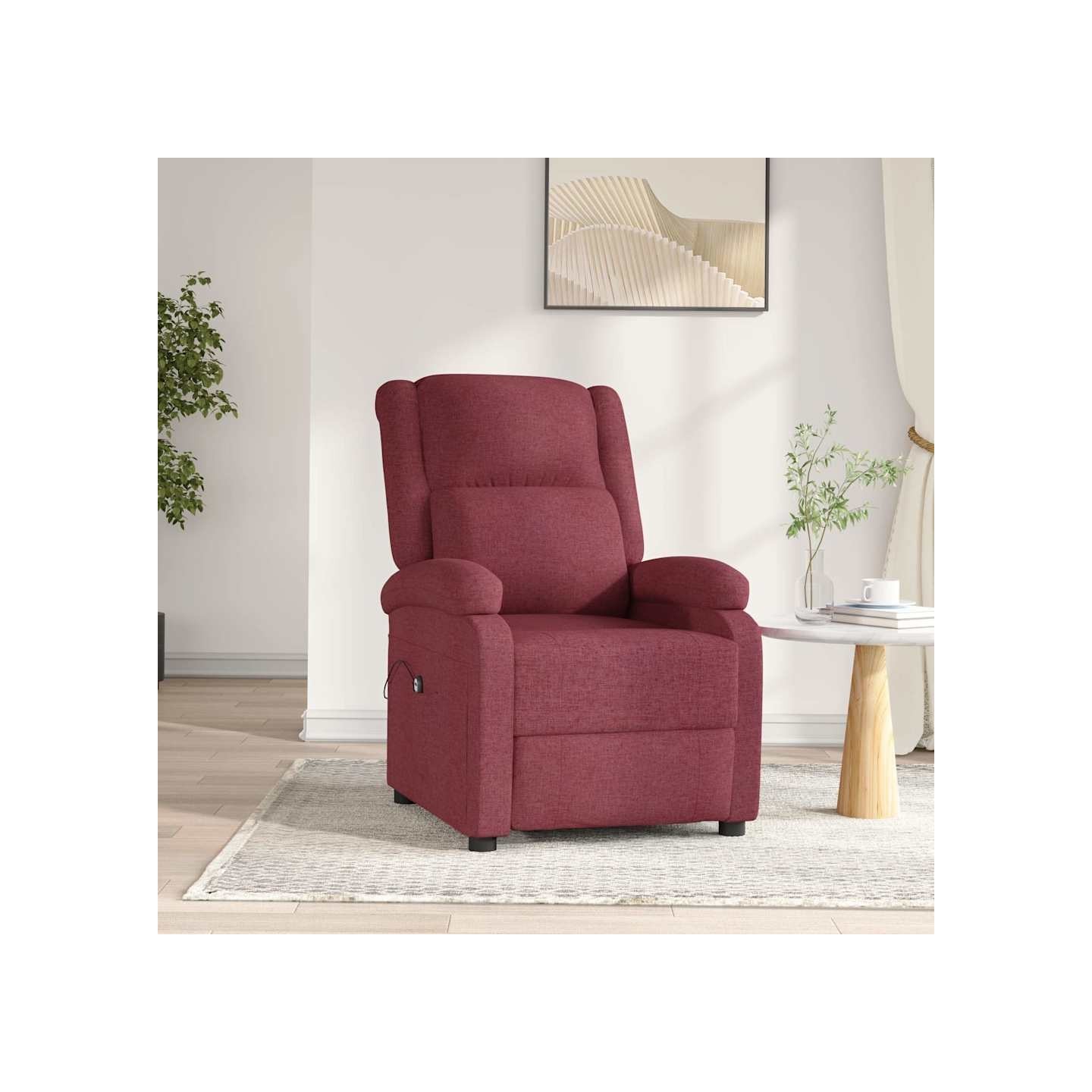 Fauteuil inclinable électrique Rouge bordeaux Tissu
