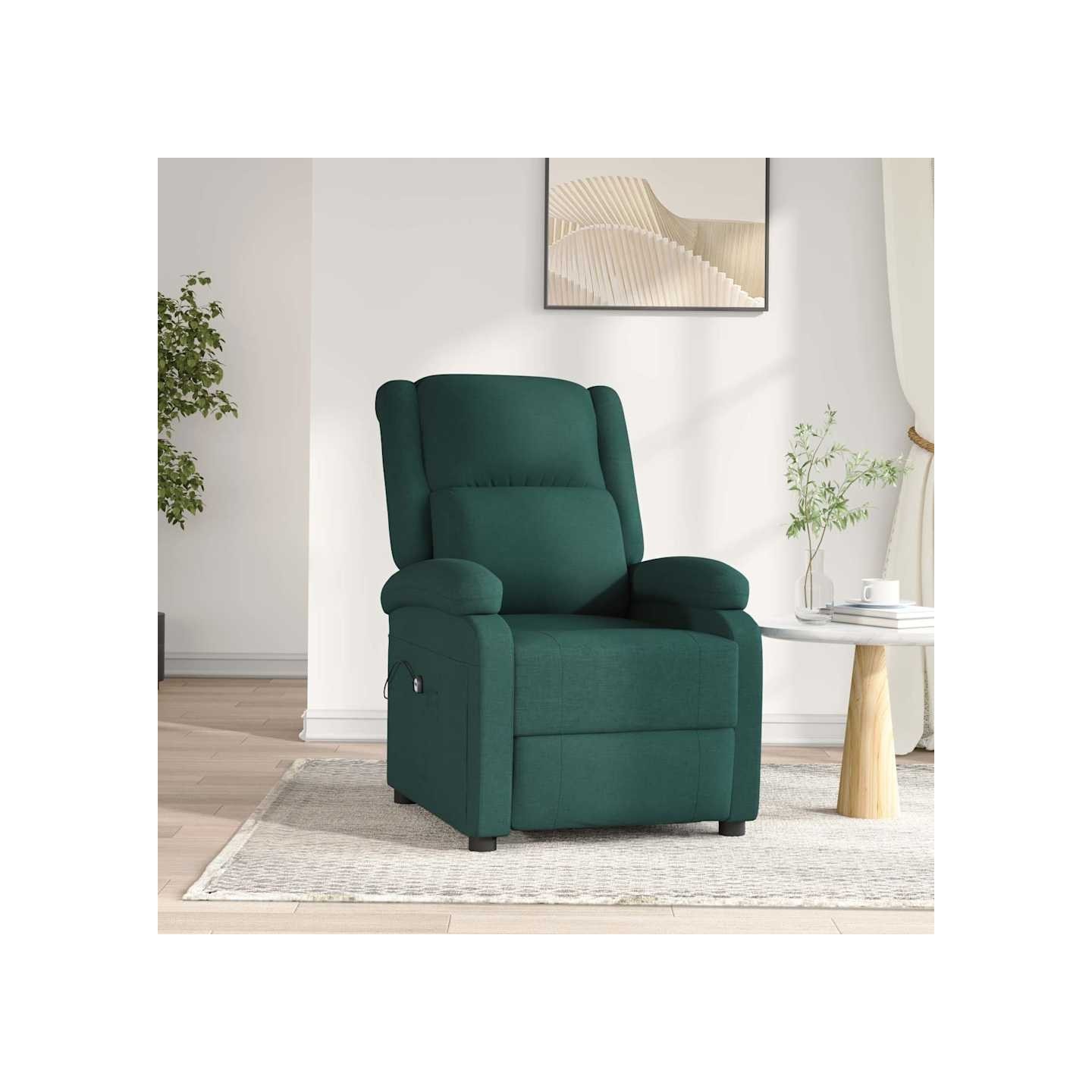 Fauteuil inclinable électrique Vert foncé Tissu