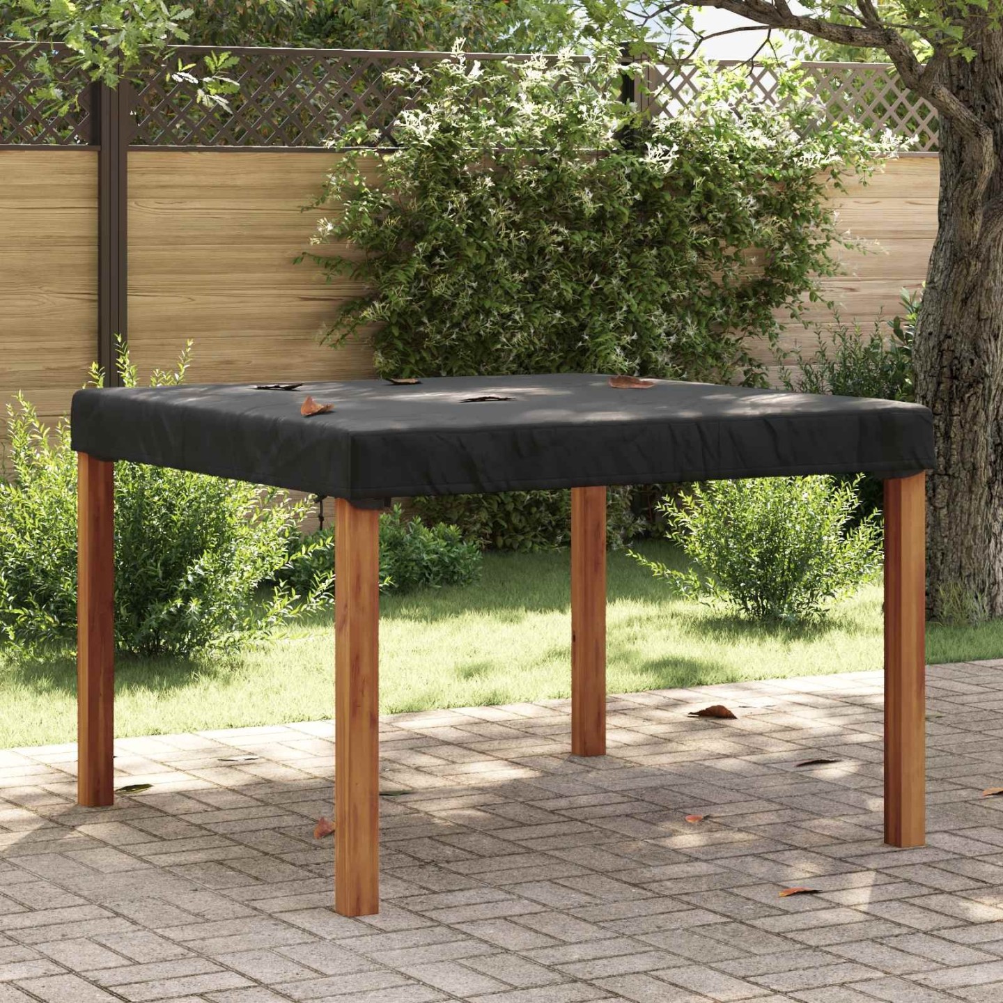 Housse de Table 142 x 142 x 15 cm Carré Imperméable Noir