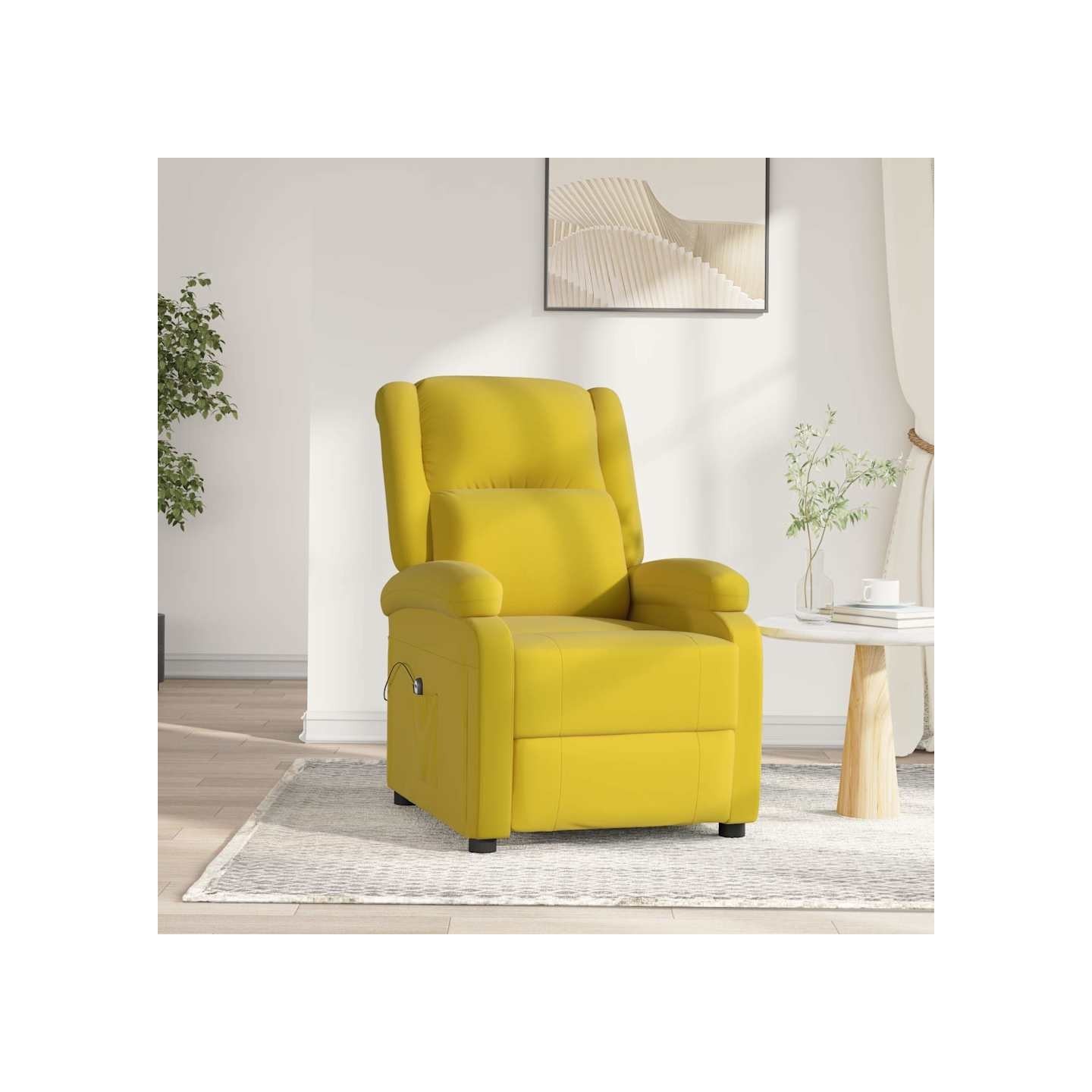 Fauteuil inclinable électrique jaune velours