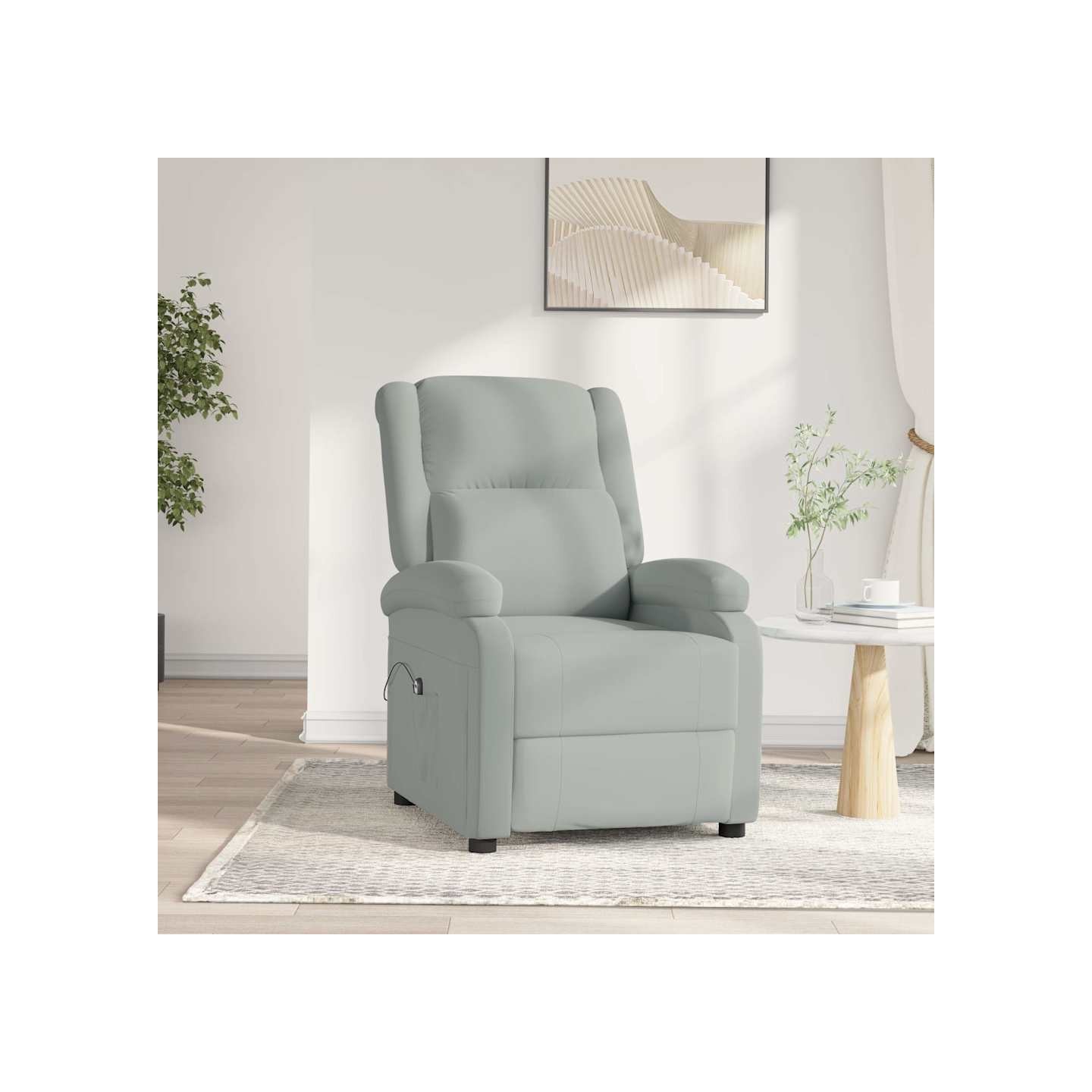 Fauteuil inclinable électrique gris clair velours