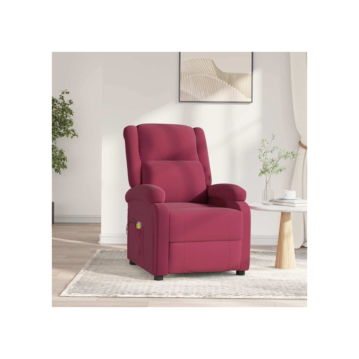 Fauteuil électrique de massage Bordeaux Velours