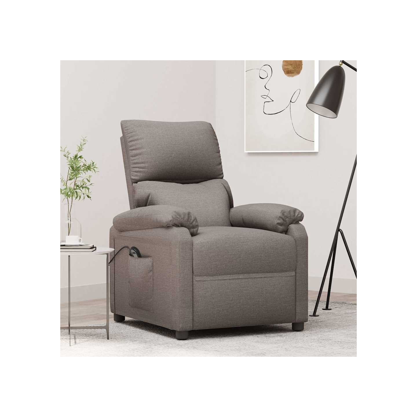 Fauteuil inclinable électrique Taupe Tissu