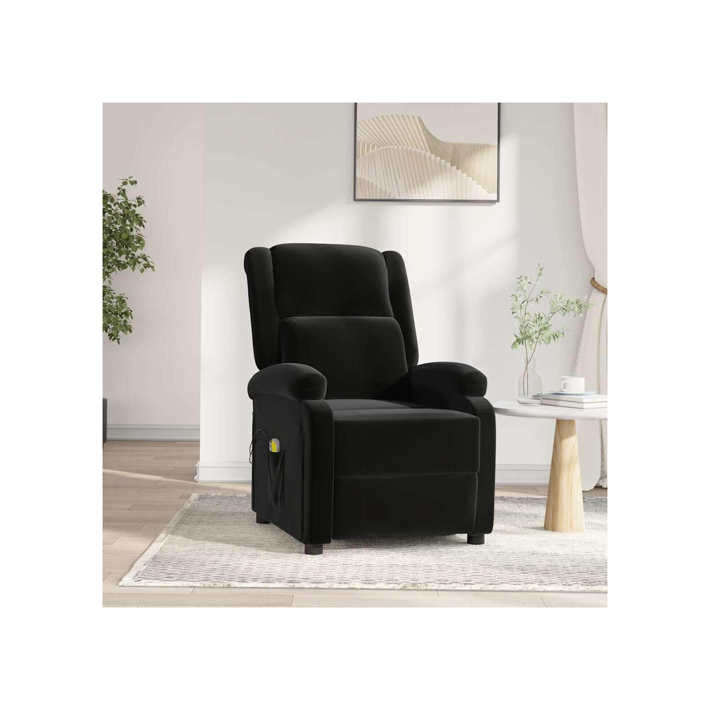 Fauteuil électrique de massage Noir Velours