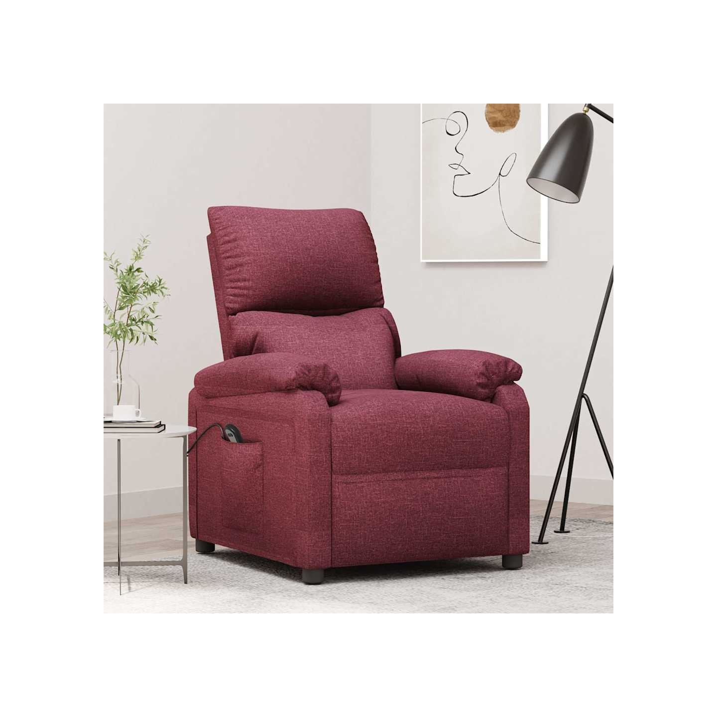 Fauteuil inclinable électrique Rouge bordeaux Tissu