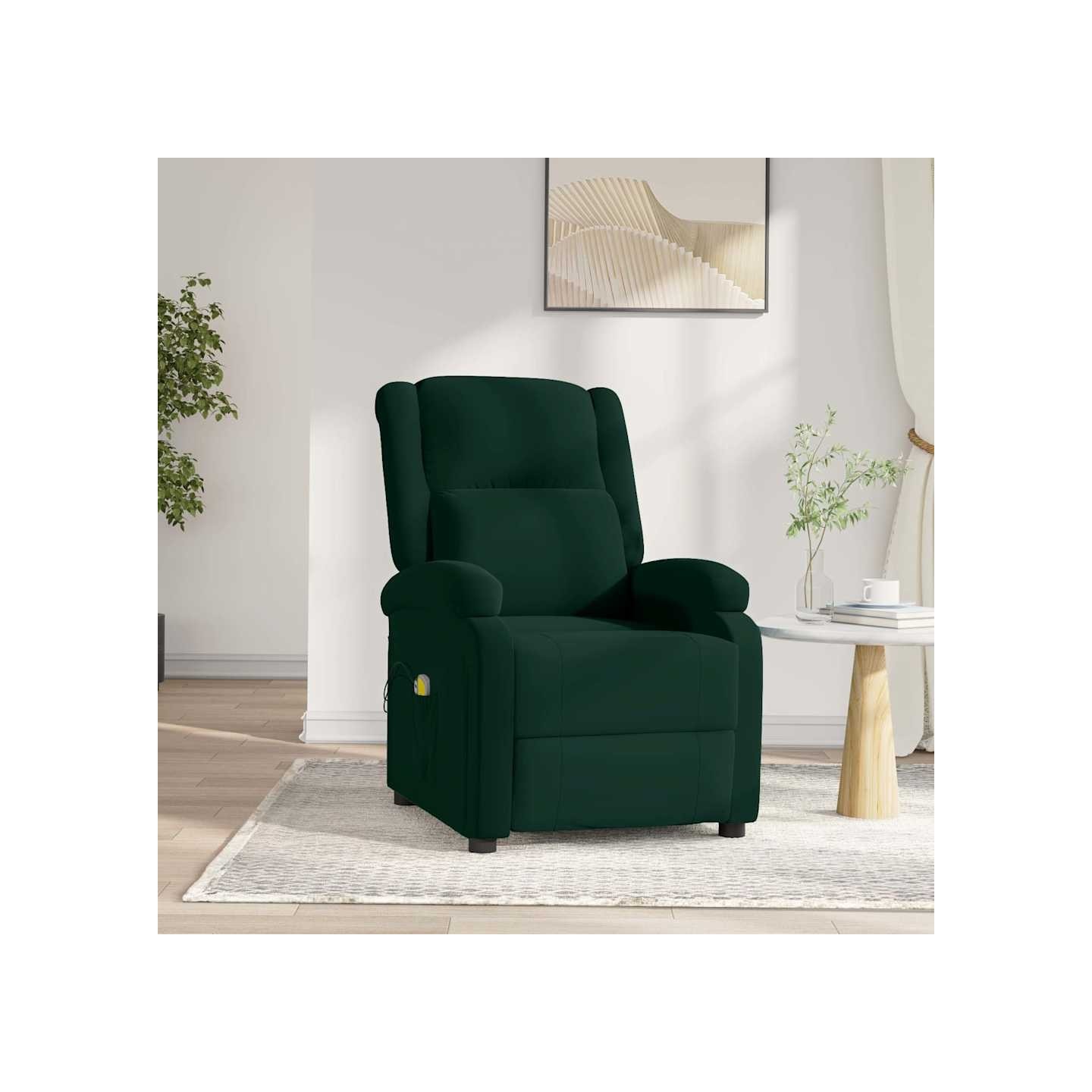 Fauteuil électrique de massage Vert foncé velours
