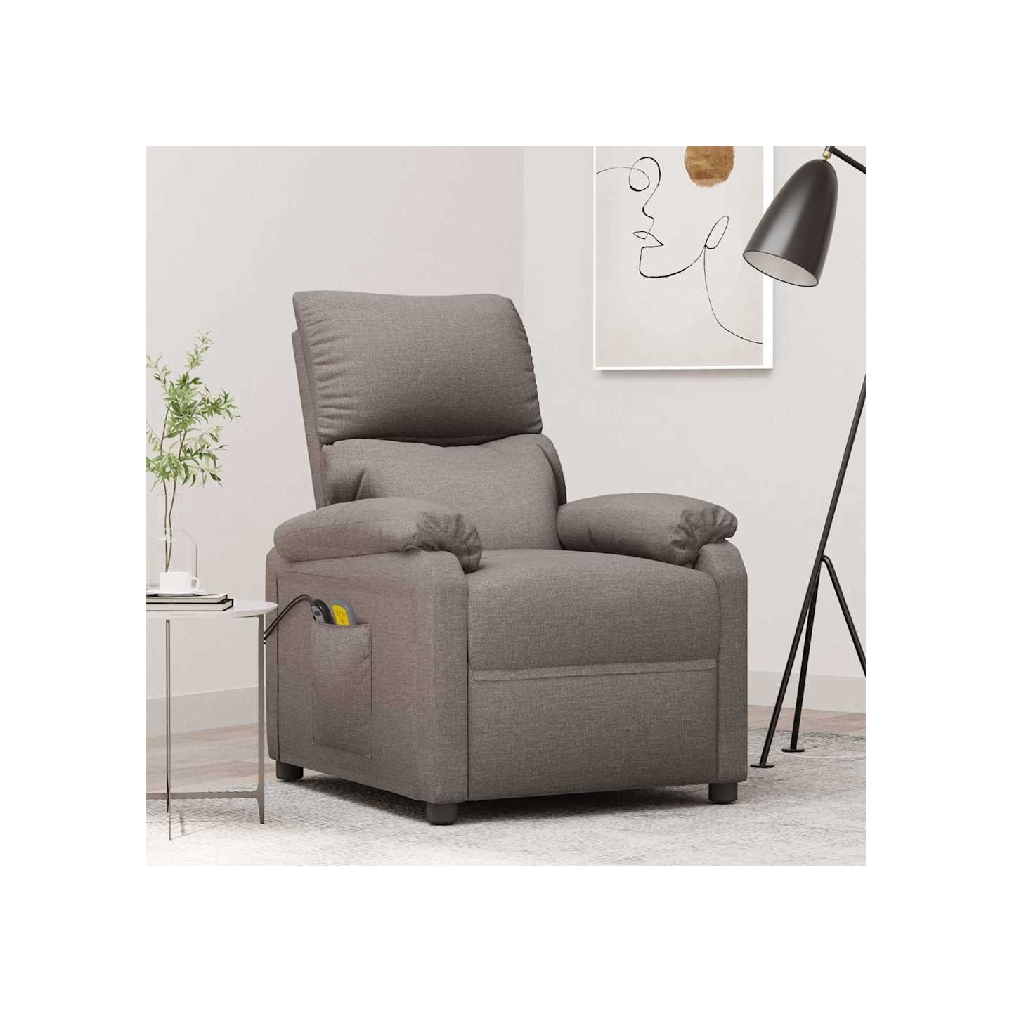 Fauteuil électrique de massage Taupe Tissu