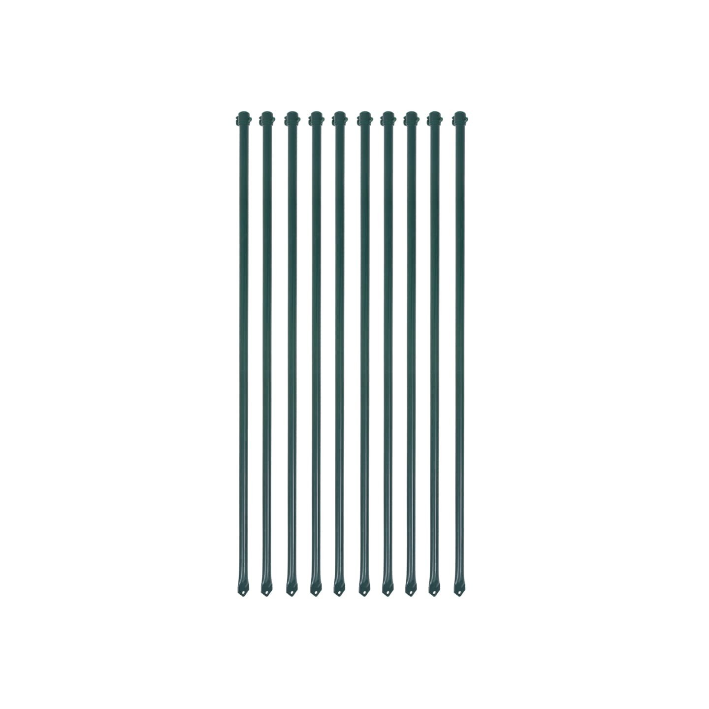 Poteau de jardin 10 pcs 1 m Métal Vert