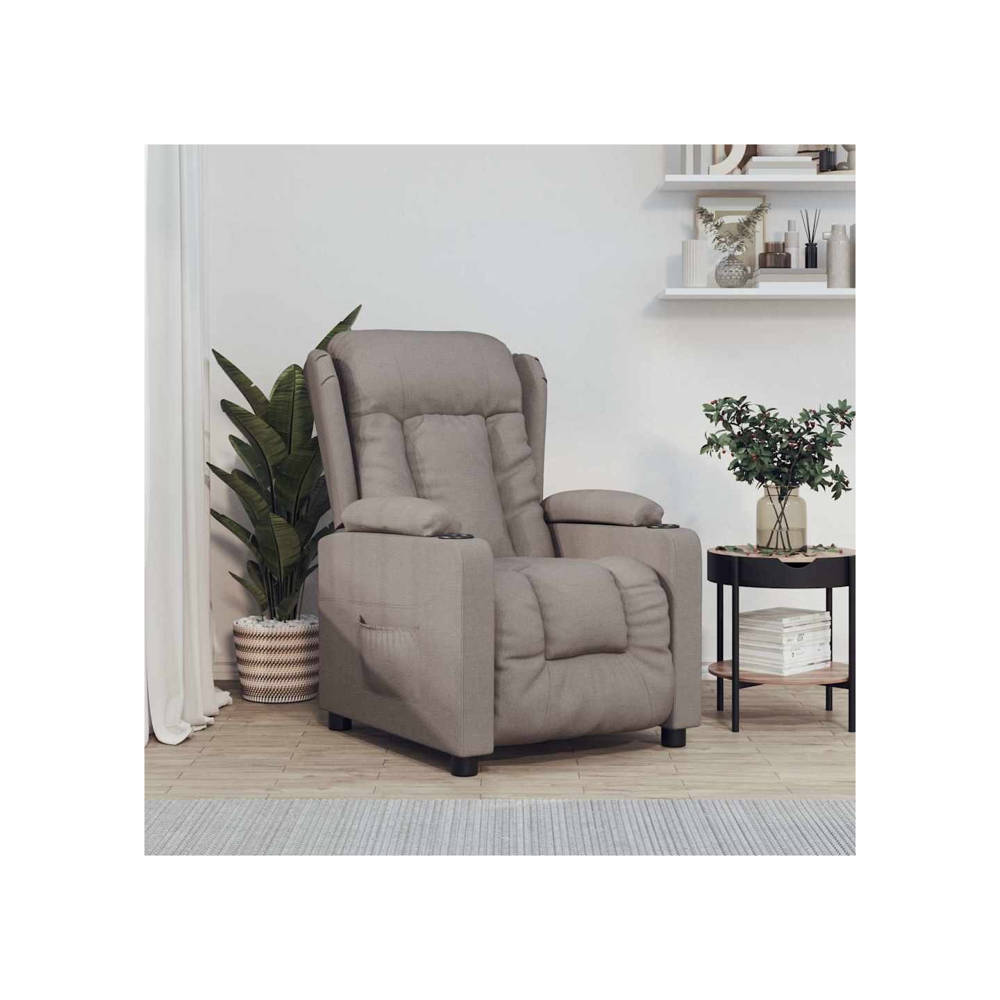 Fauteuil inclinable électrique Taupe Tissu