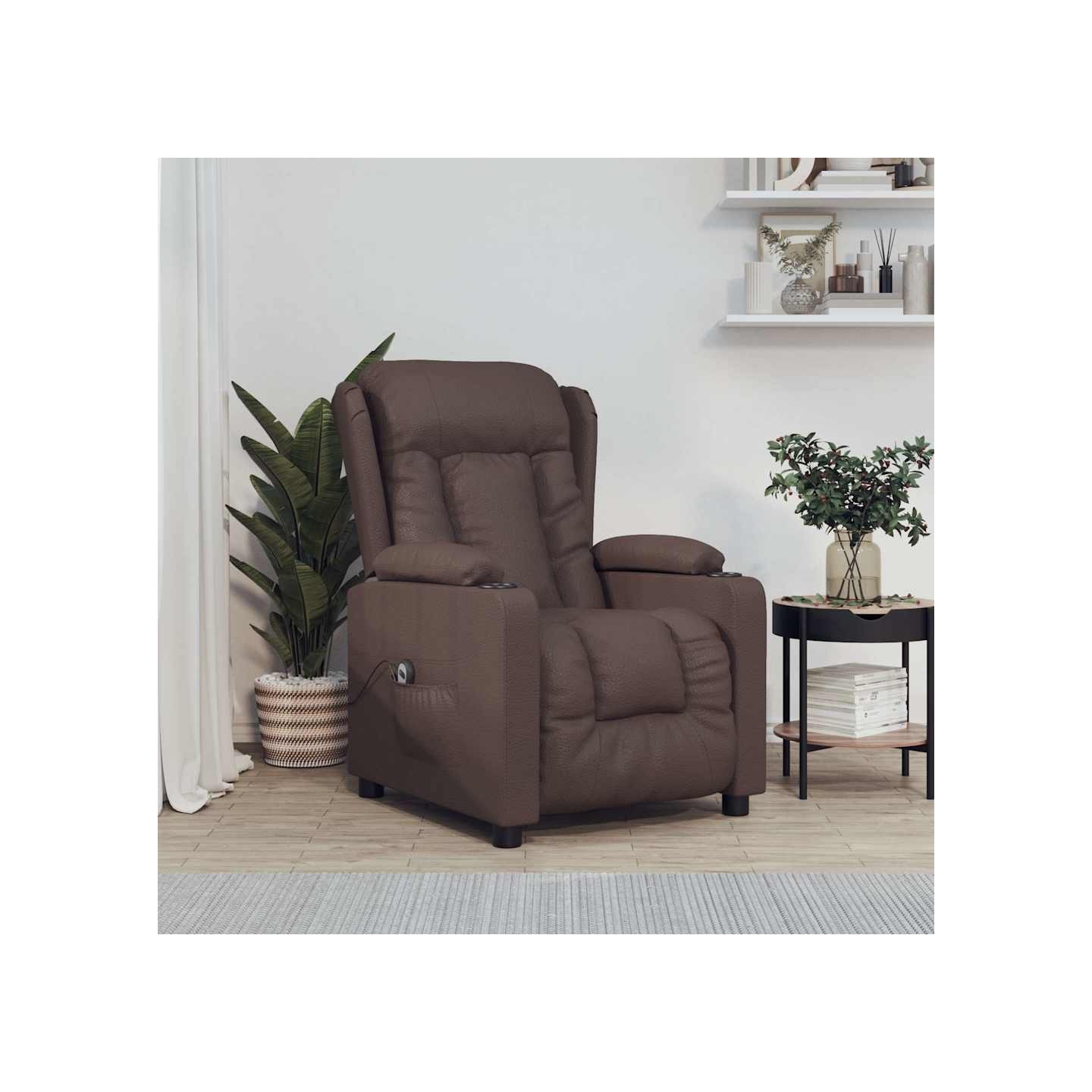 Fauteuil inclinable électrique Marron Similicuir