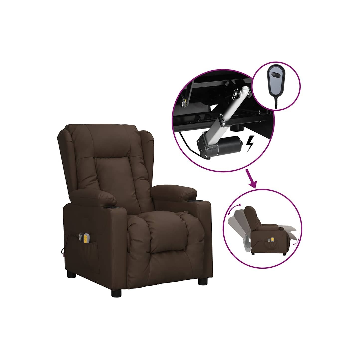 Fauteuil de massage électrique Marron Similicuir