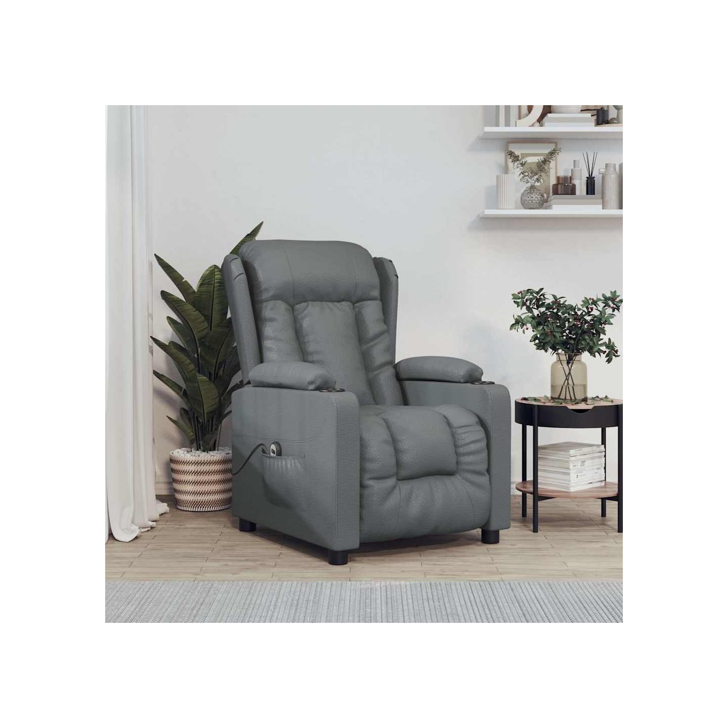 Fauteuil inclinable électrique Gris Similicuir