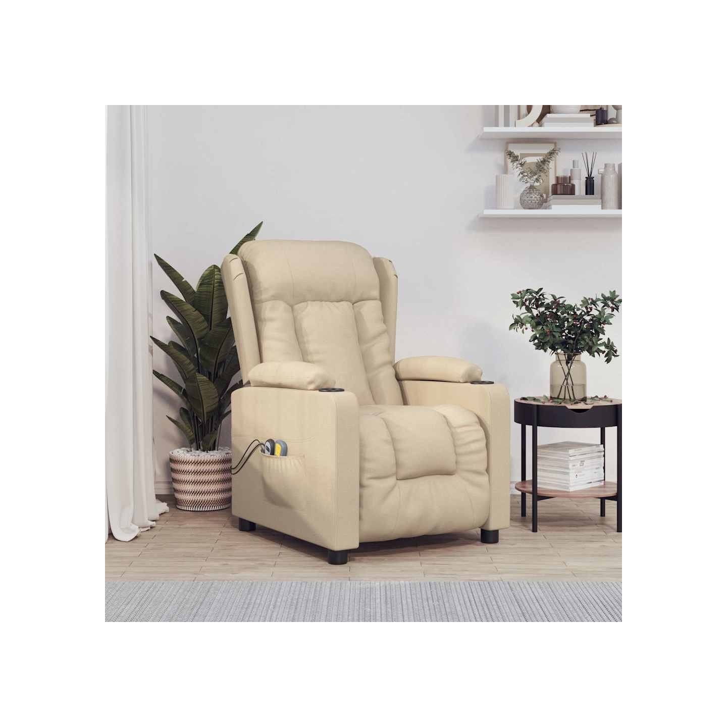 Fauteuil électrique de massage Crème Tissu