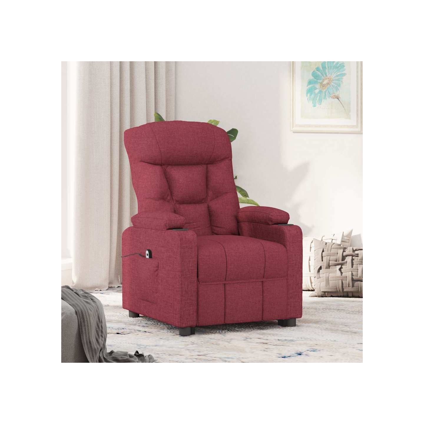 Fauteuil inclinable électrique Rouge bordeaux Tissu