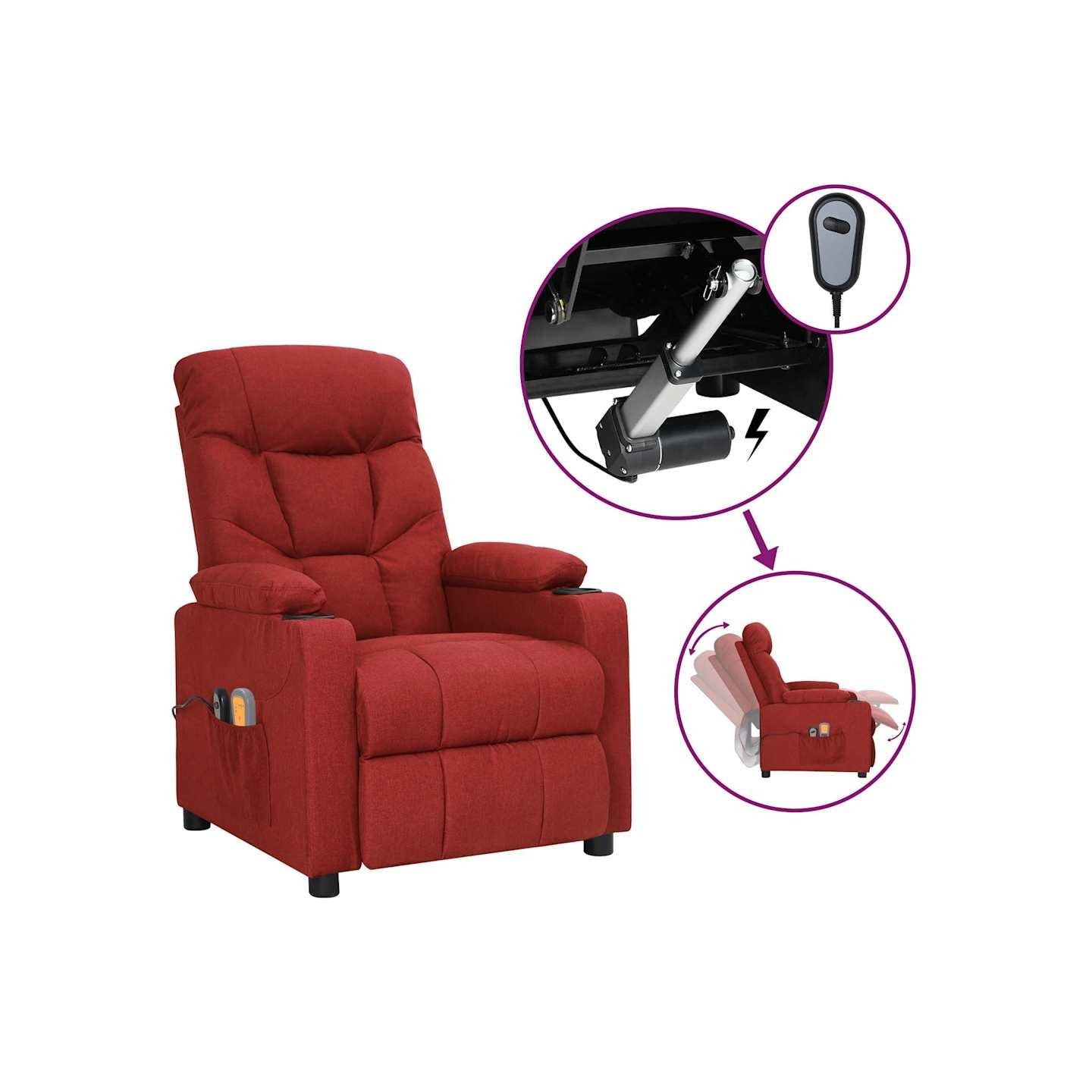 Fauteuil électrique de massage Bordeaux Tissu