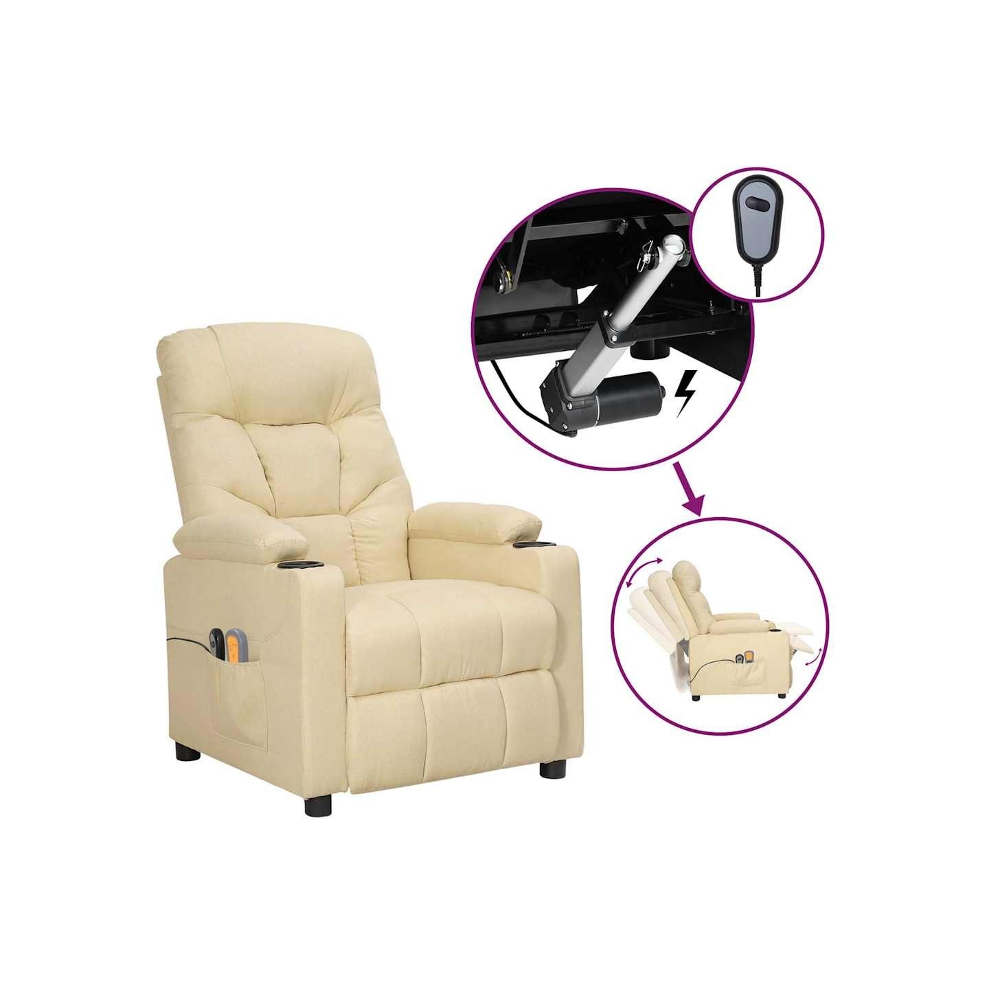Fauteuil électrique de massage Crème Tissu