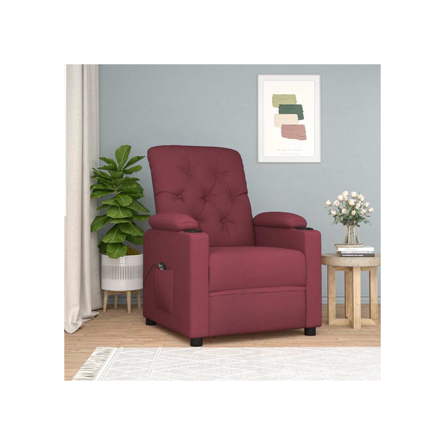 Fauteuil inclinable électrique Rouge bordeaux Tissu