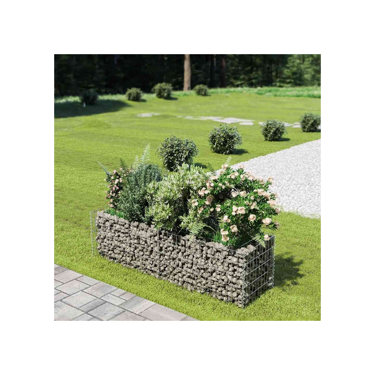 Lit surélevé à gabion Acier galvanisé 180x50x50 cm