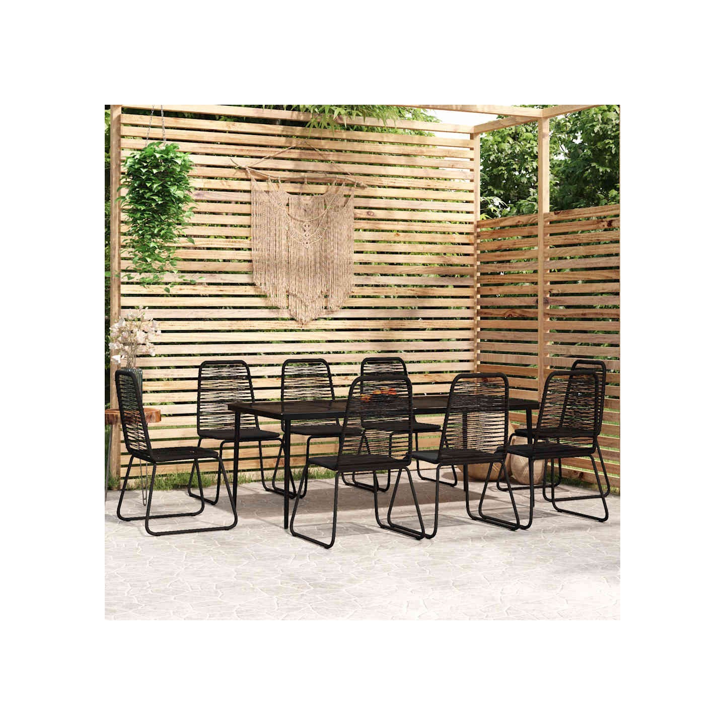 Ensemble à manger de jardin 9 pcs Noir