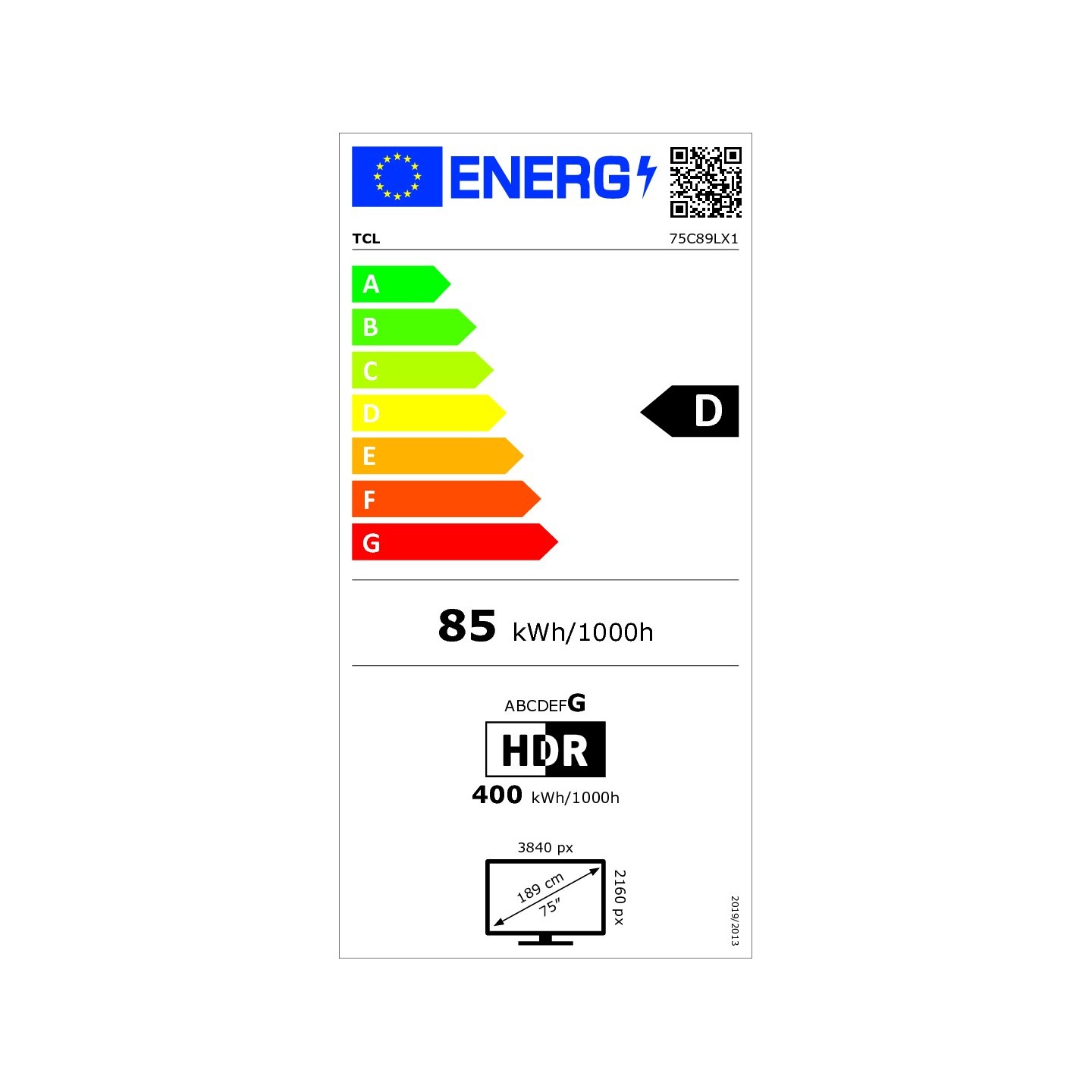 TV QLED TCL 75C89L 75" 4K SQD-Mini LED 144 Hz | Nimestore