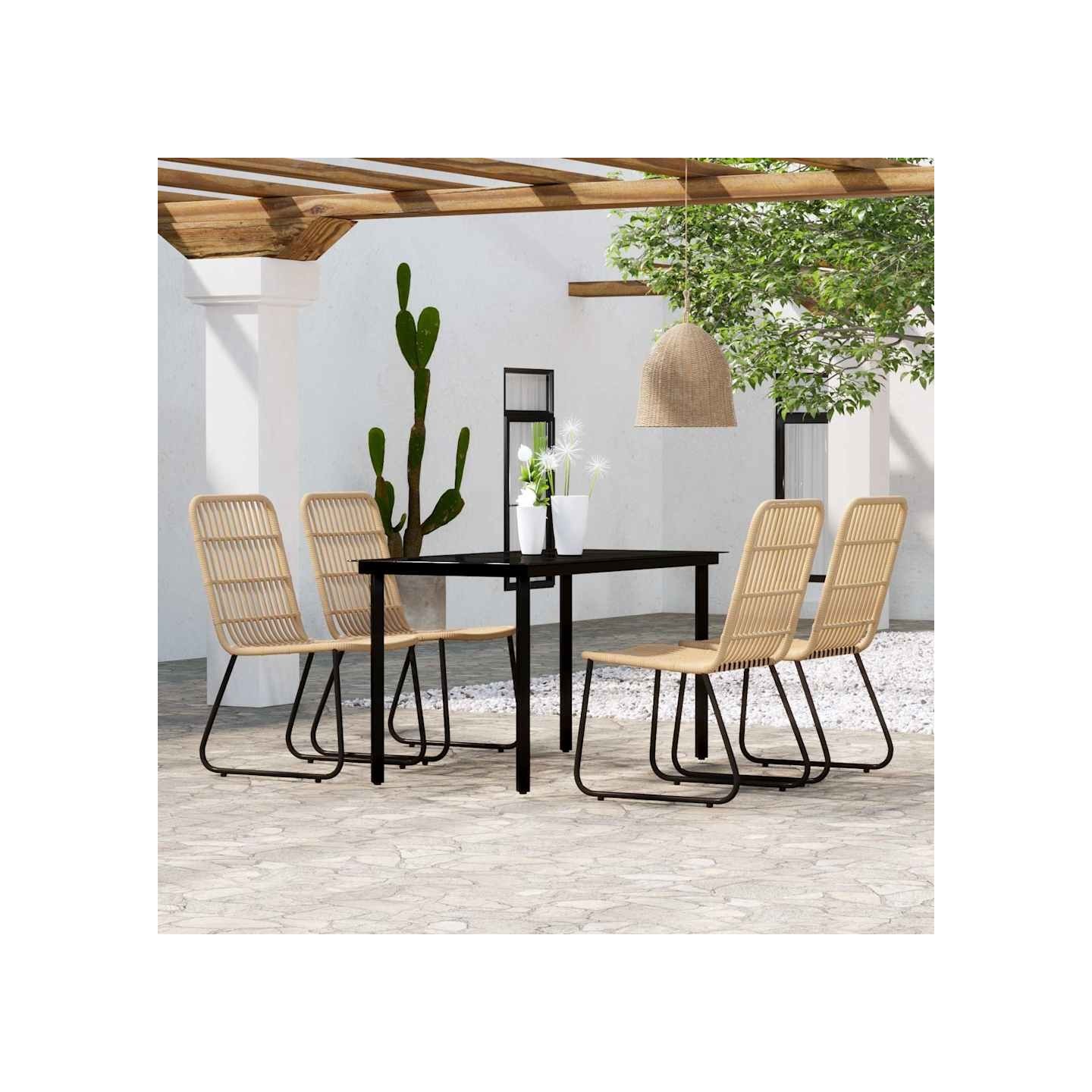Ensemble à manger de jardin 5 pcs Chêne