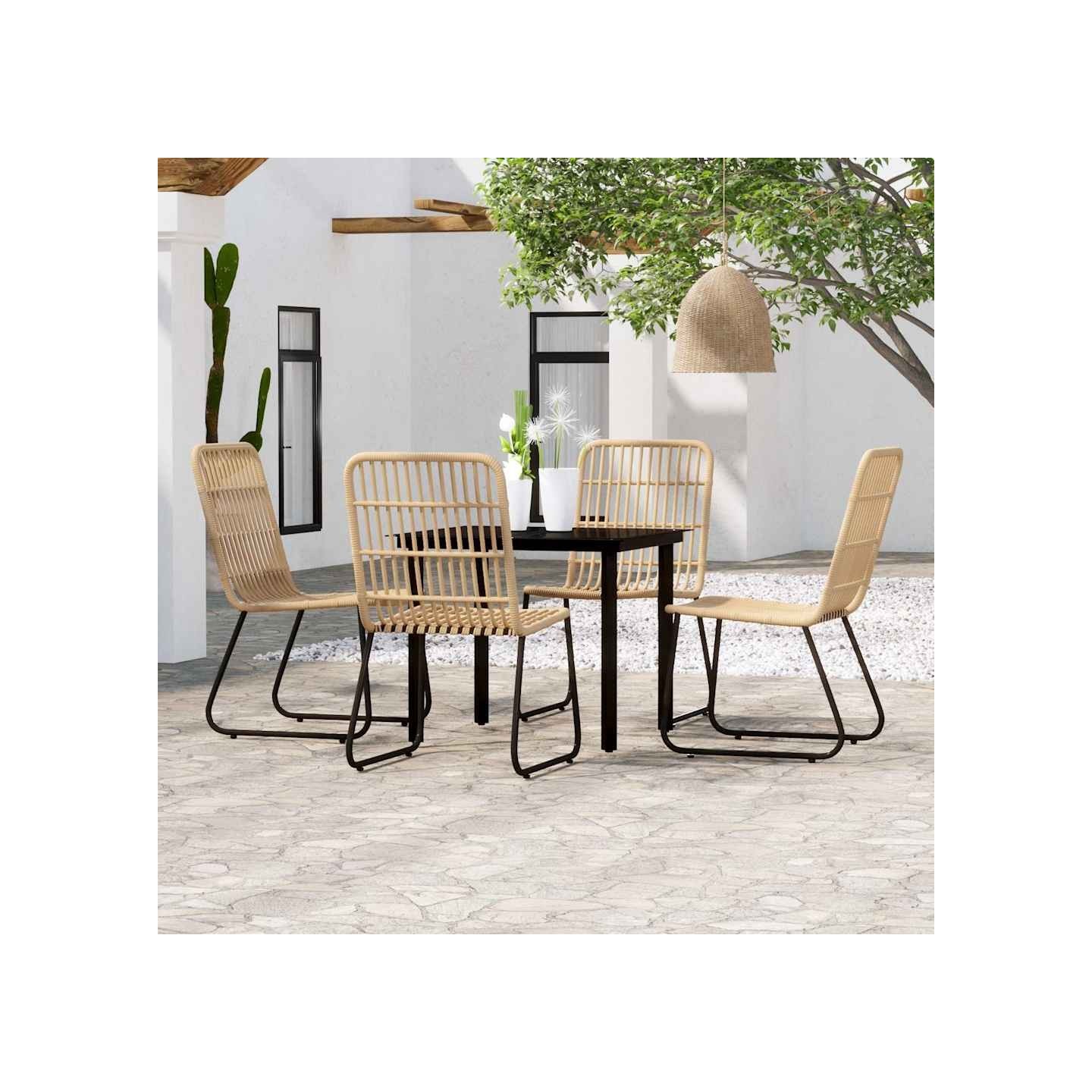 Ensemble à manger de jardin 5 pcs Chêne