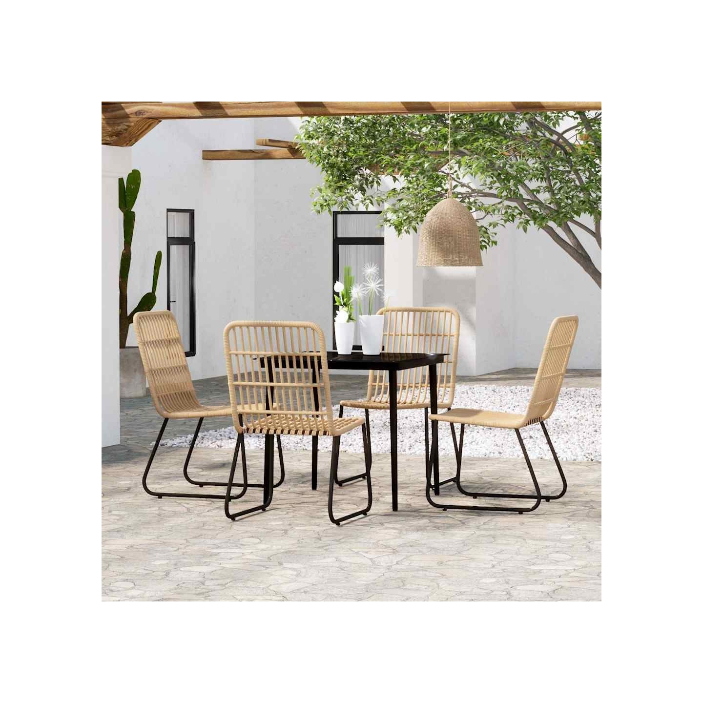 Ensemble à manger de jardin 5 pcs Chêne
