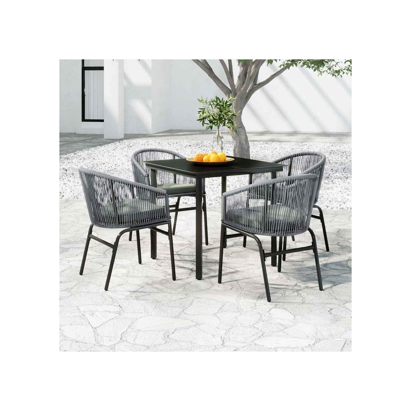 Ensemble à manger de jardin 5 pcs Gris