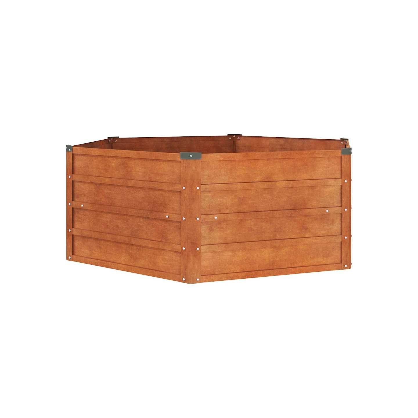 Lit surélevé de jardin rouillé 129x129x45 cm acier corten