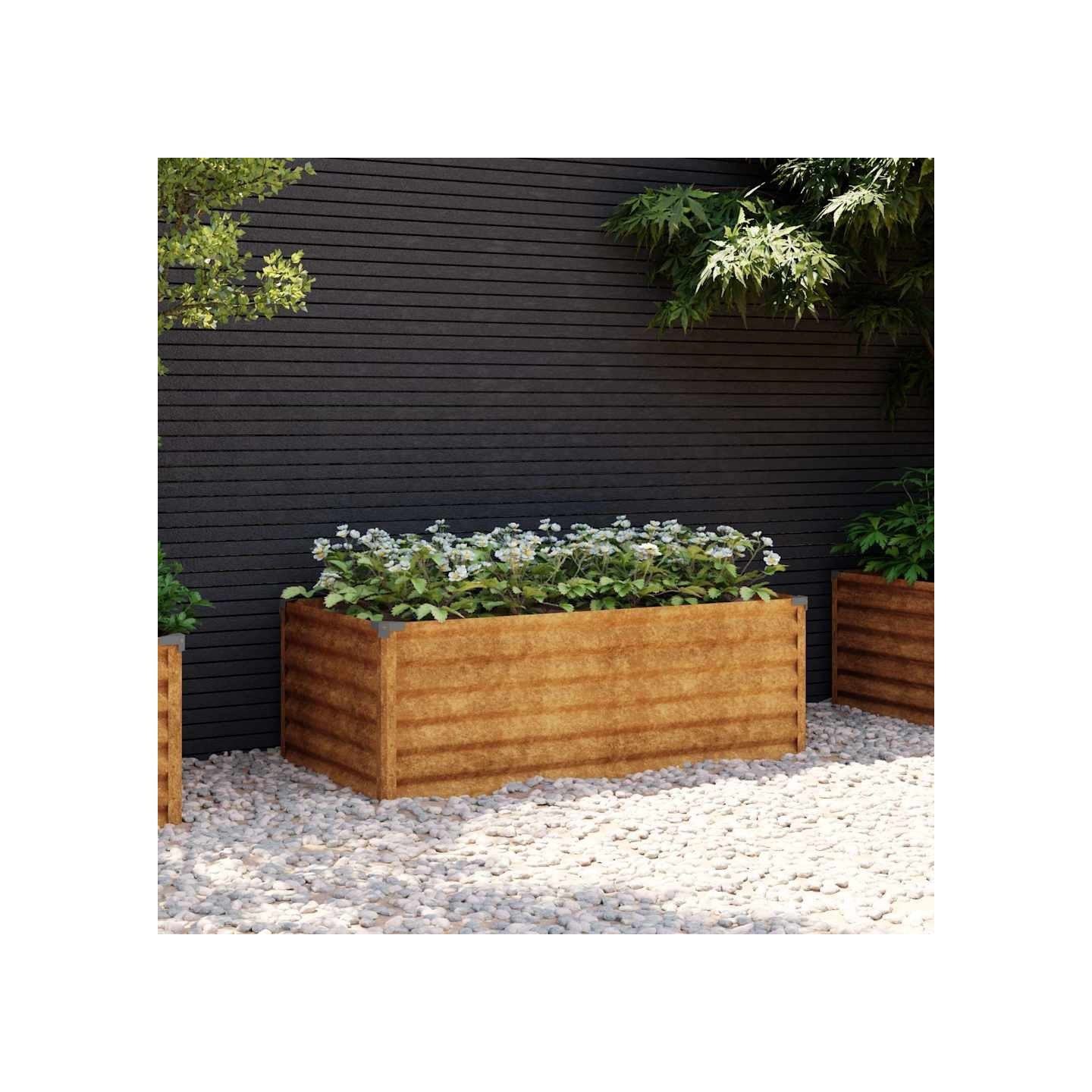 Jardinière surélevée 100x50x36 cm Acier Corten