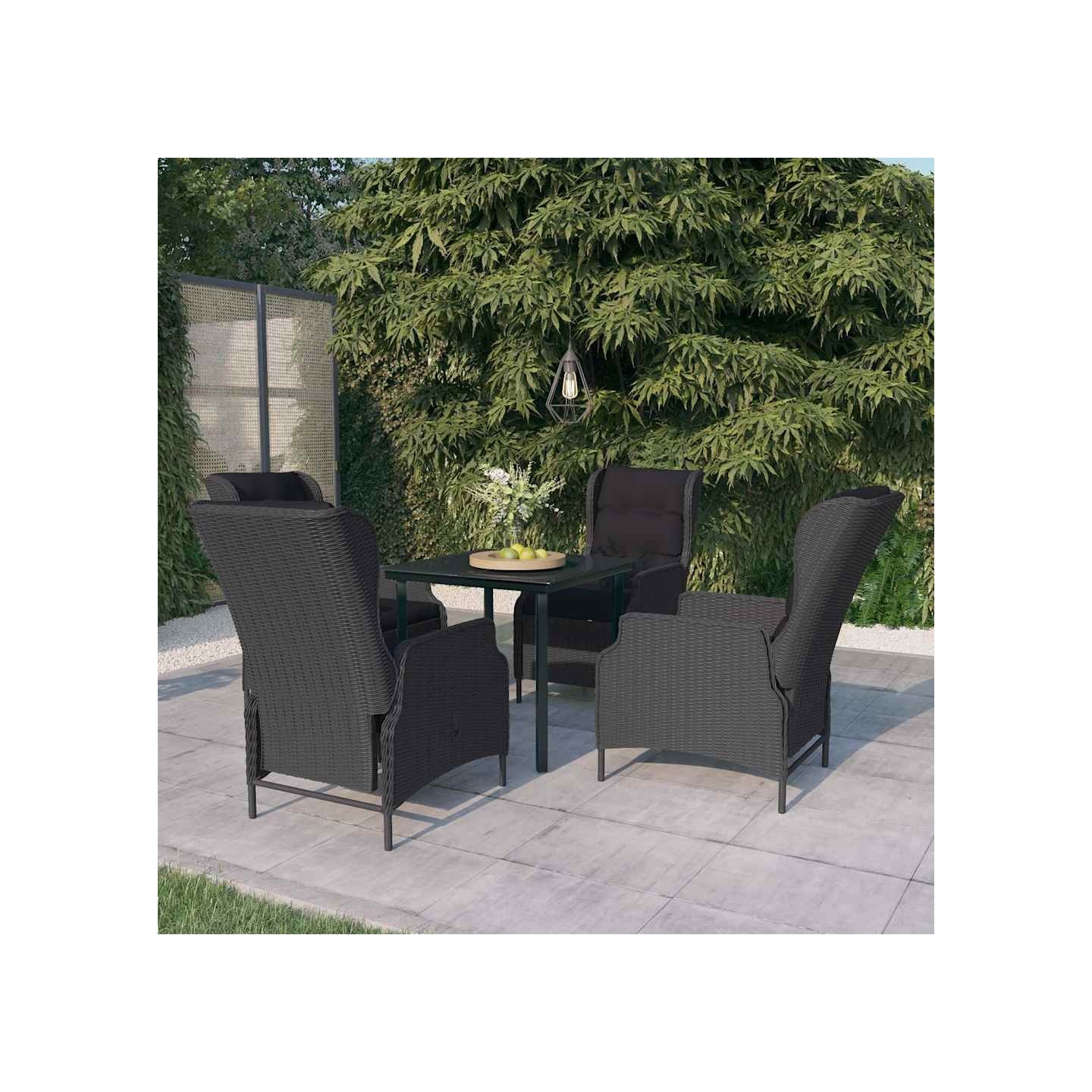 Ensemble à manger de jardin 5 pcs Gris foncé