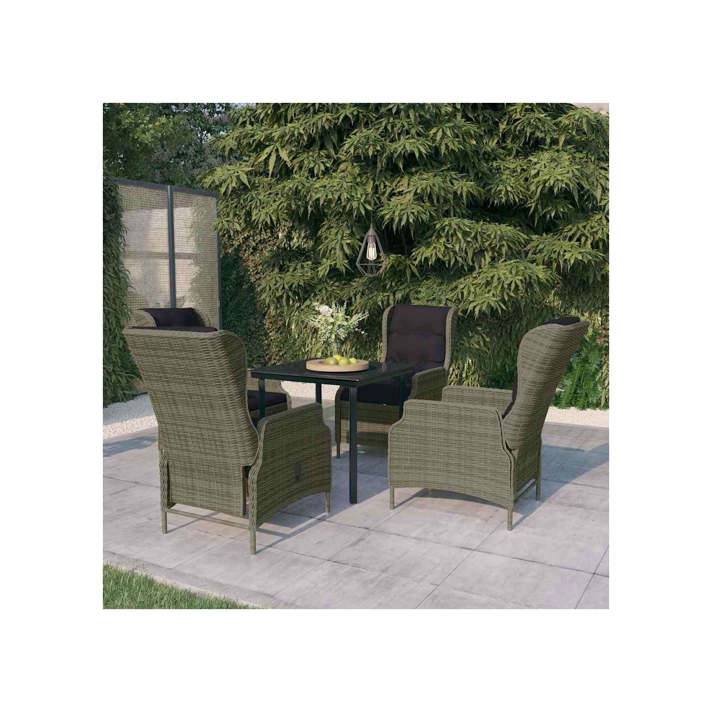 Ensemble à manger de jardin 5 pcs Marron