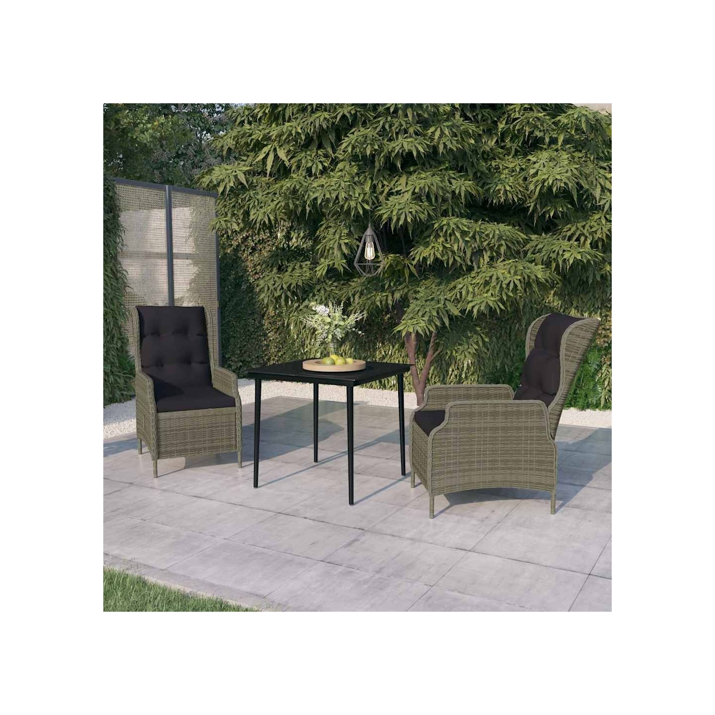 Ensemble à manger de jardin 3 pcs Marron
