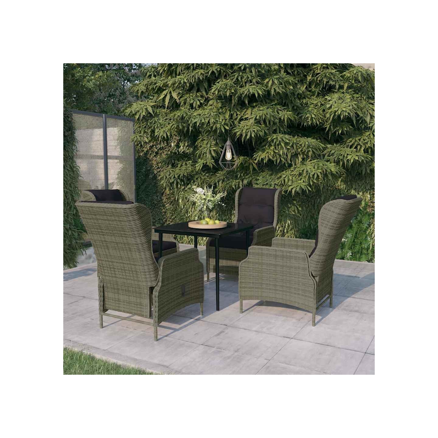 Ensemble à manger de jardin 5 pcs Marron