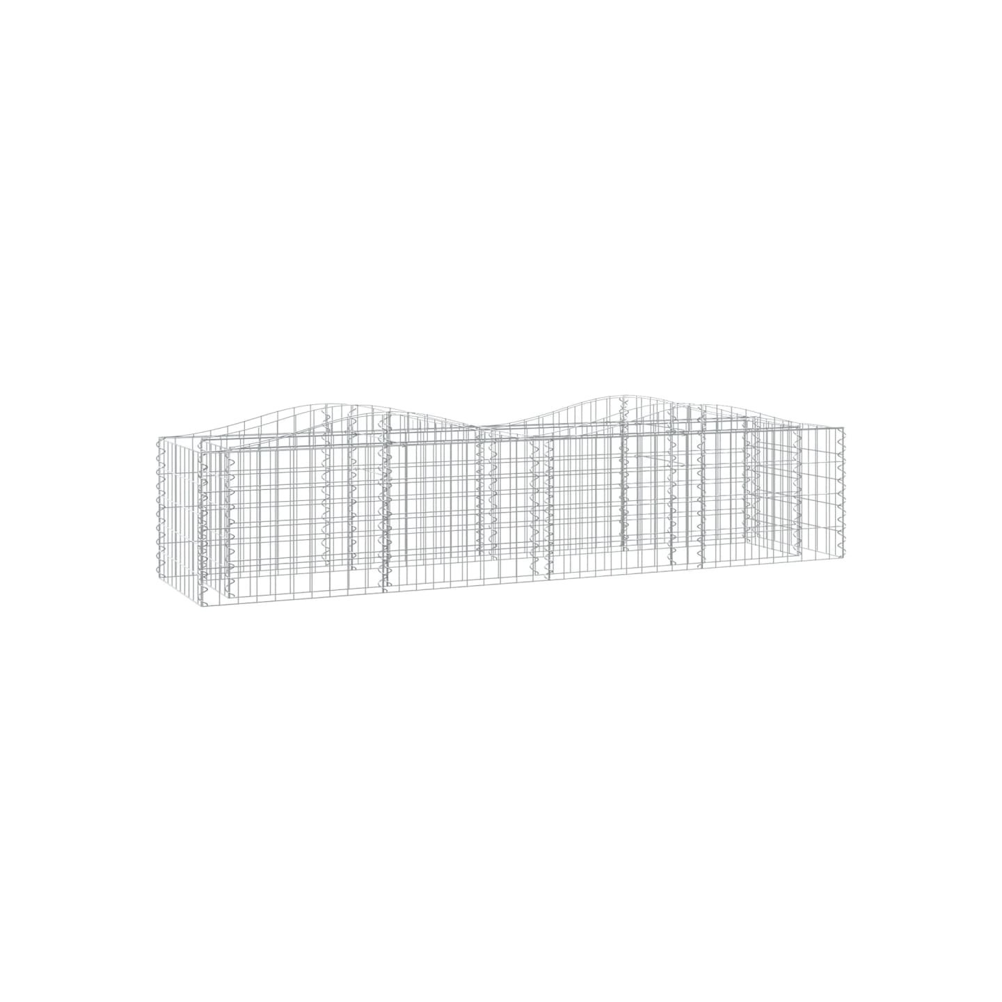 Lit surélevé à gabions arqué 200x50x50 cm Fer galvanisé