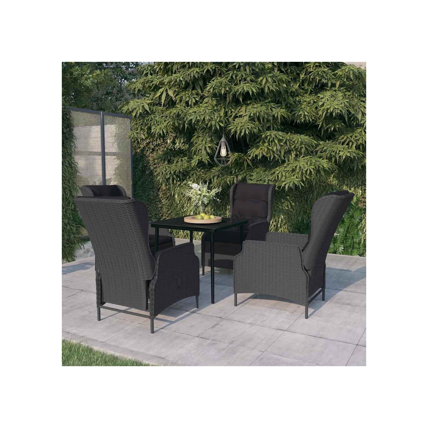 Ensemble à manger de jardin 5 pcs Gris foncé