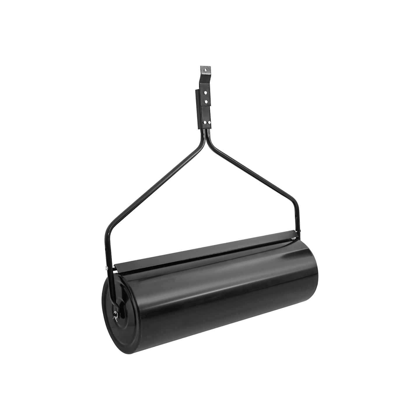 Rouleau à gazon à pousser de jardin noir 63 L fer
