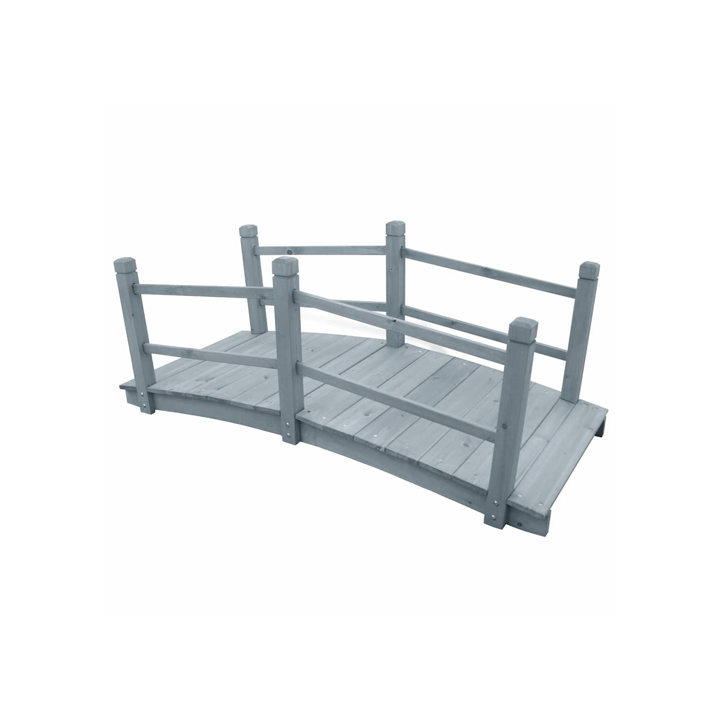 Pont de jardin Gris 140x60x56 cm Bois de sapin massif