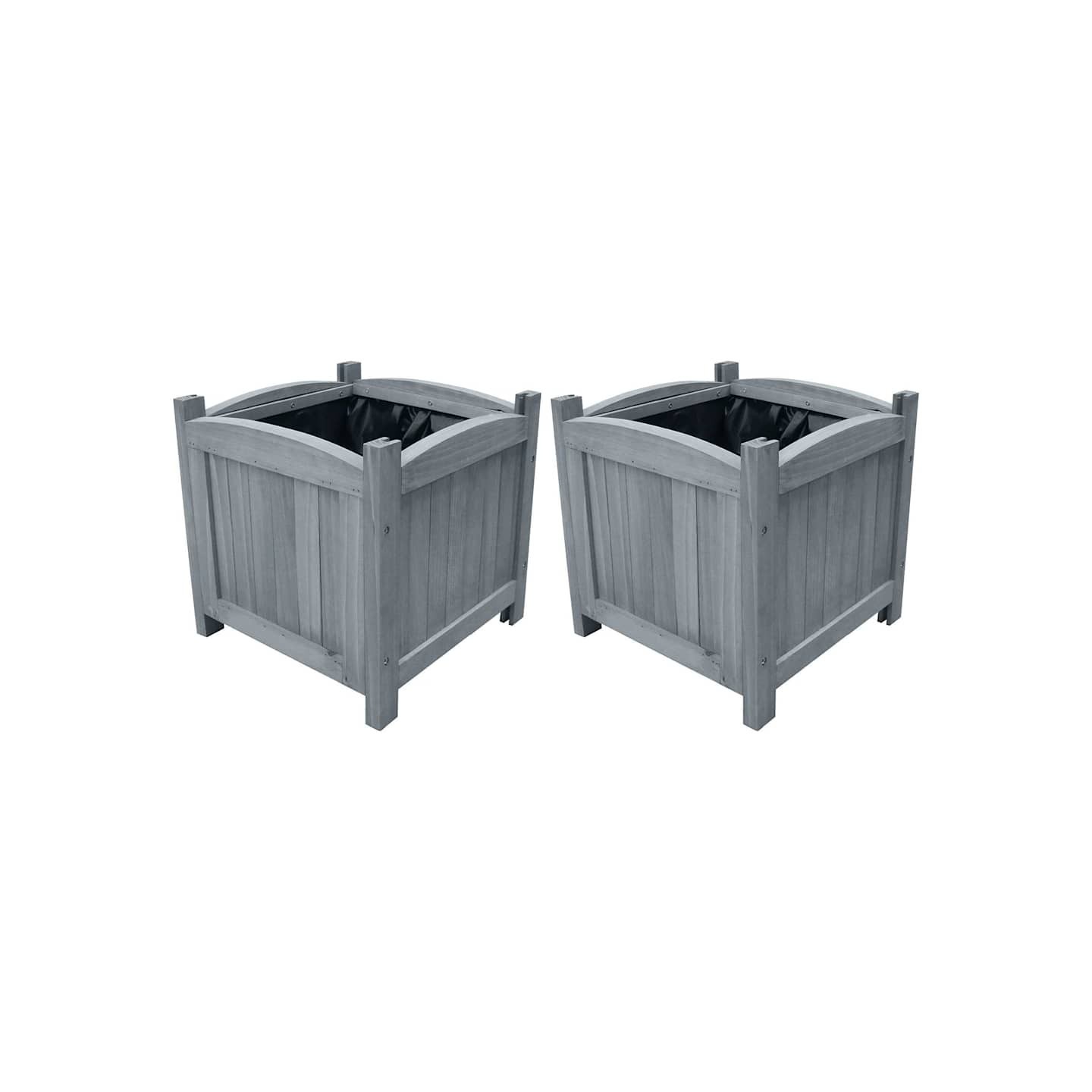 Lits surélevés de jardin 2 pcs 30x30x30 cm Bois de sapin massif